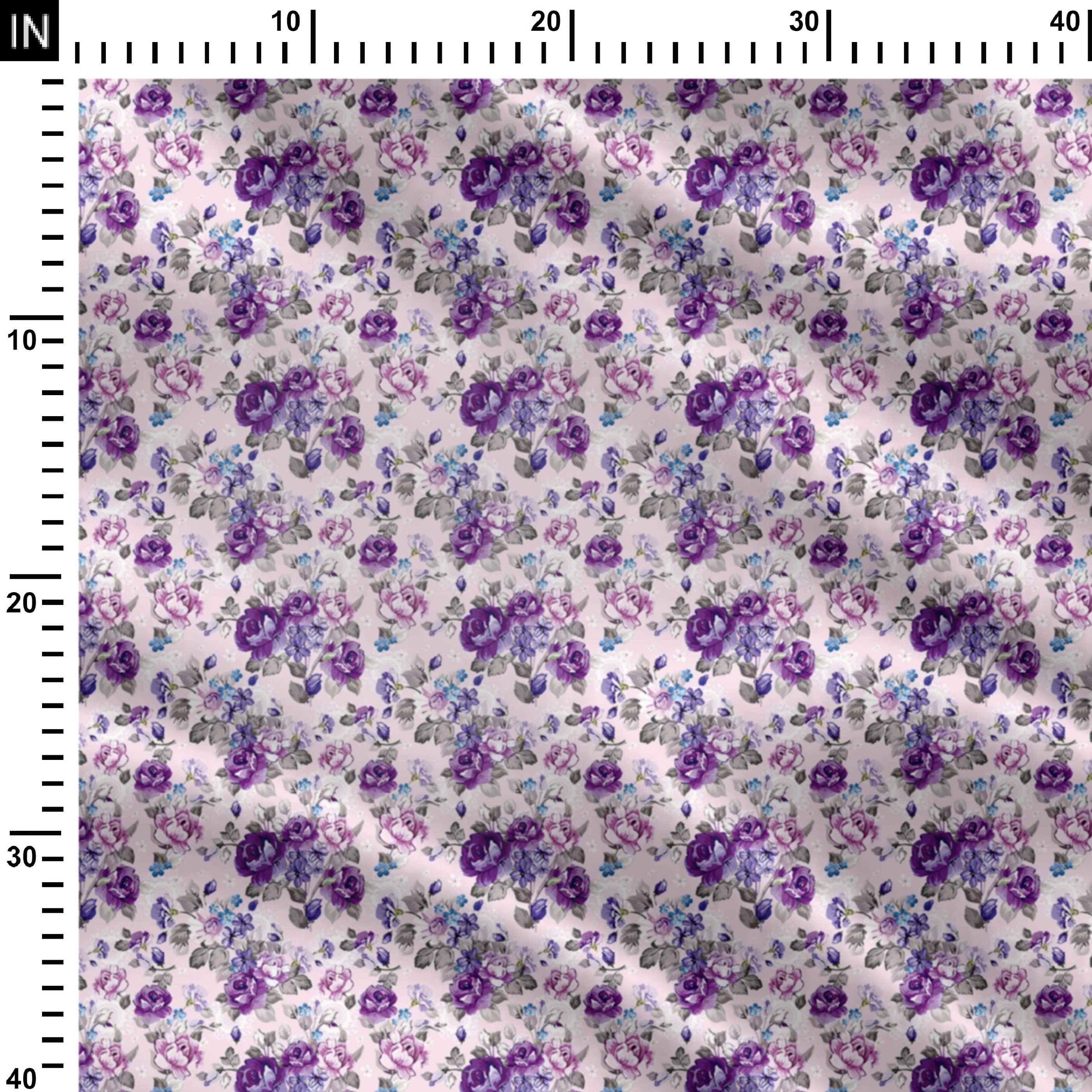 purple flowers Print Fabric