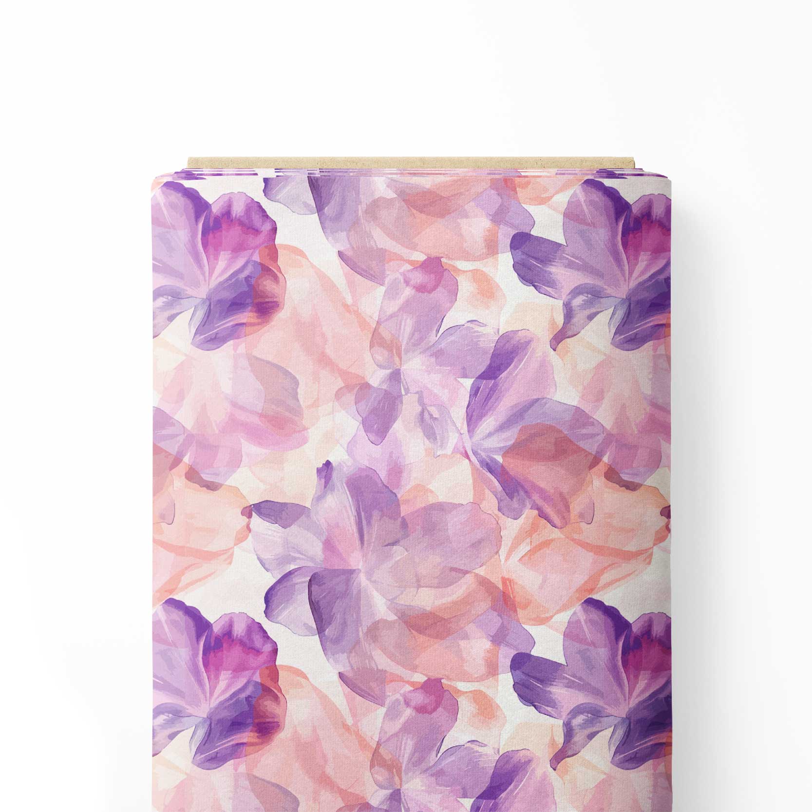 water colour single flowers Print Fabric