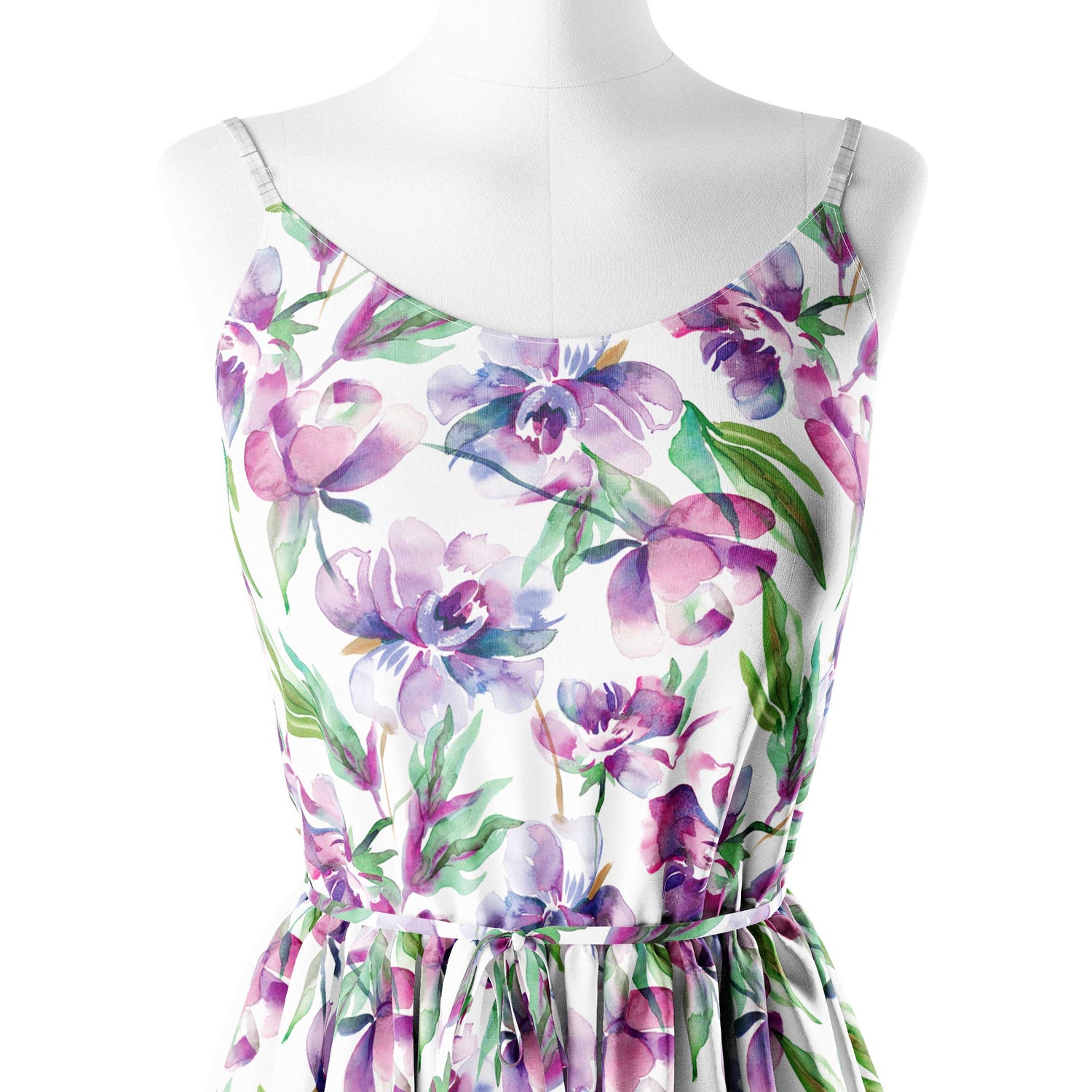 Water effect unique purple floral Print Fabric