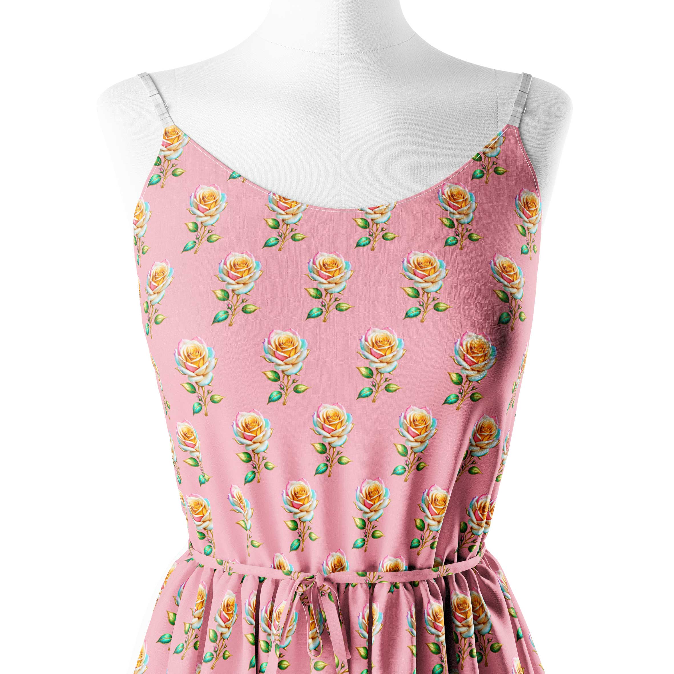 Blush Rose Floret Print Fabric