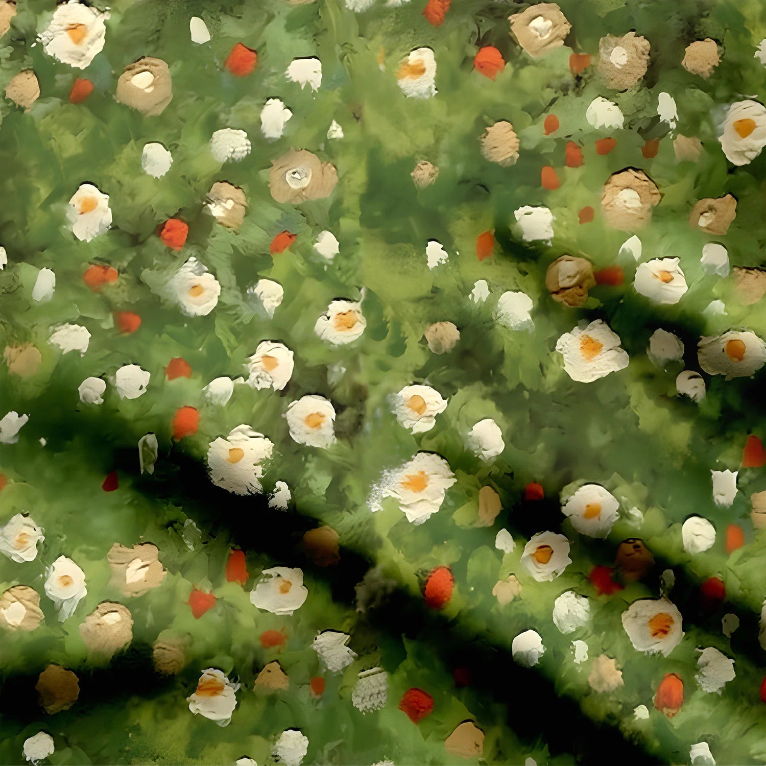 Watercolor Flower Pattern Print Fabric