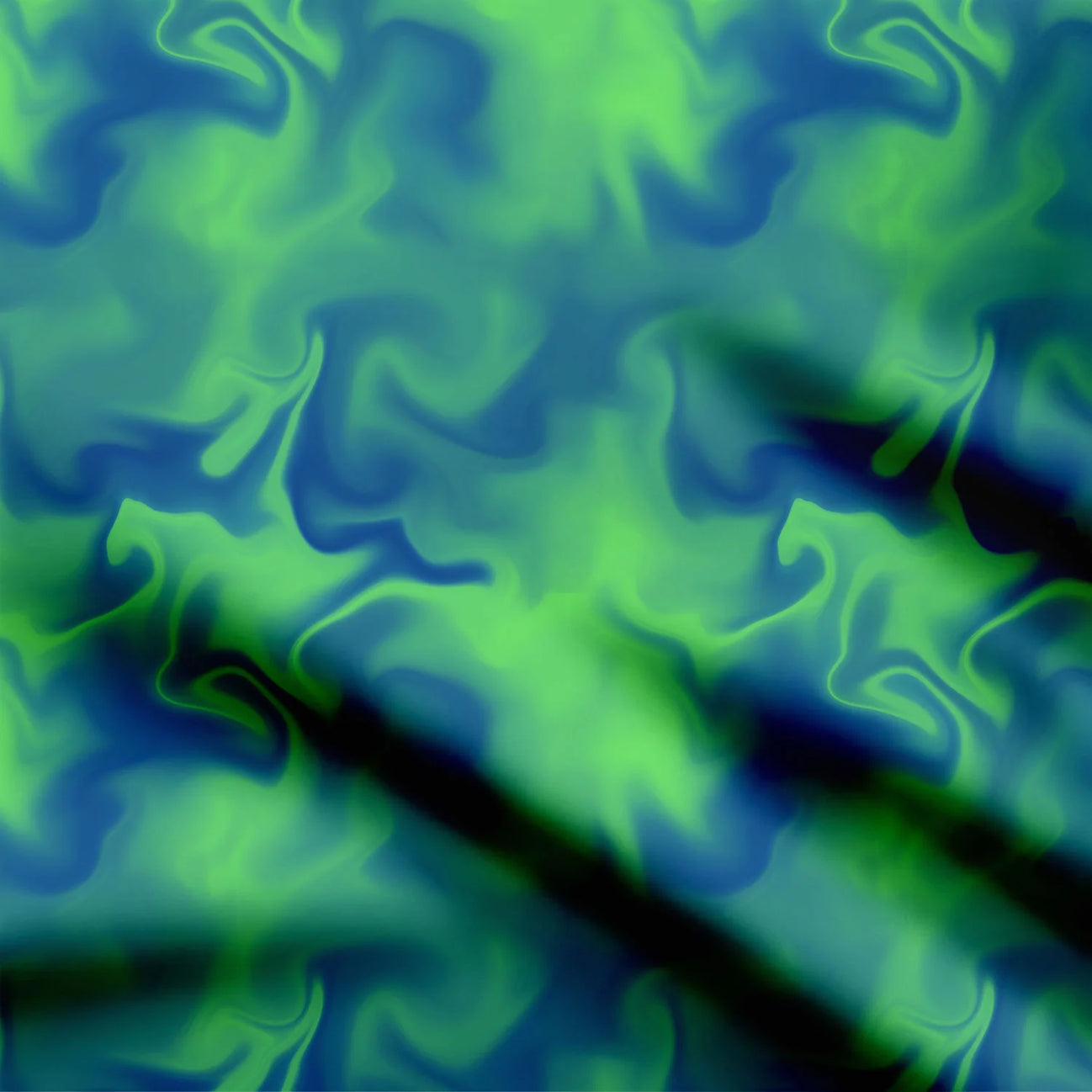 Blue & Green delusion Print Fabric