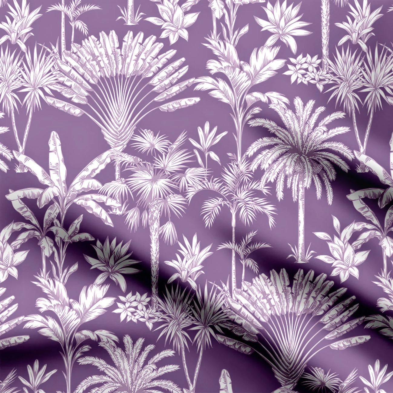 purple toon tropical Print Fabric