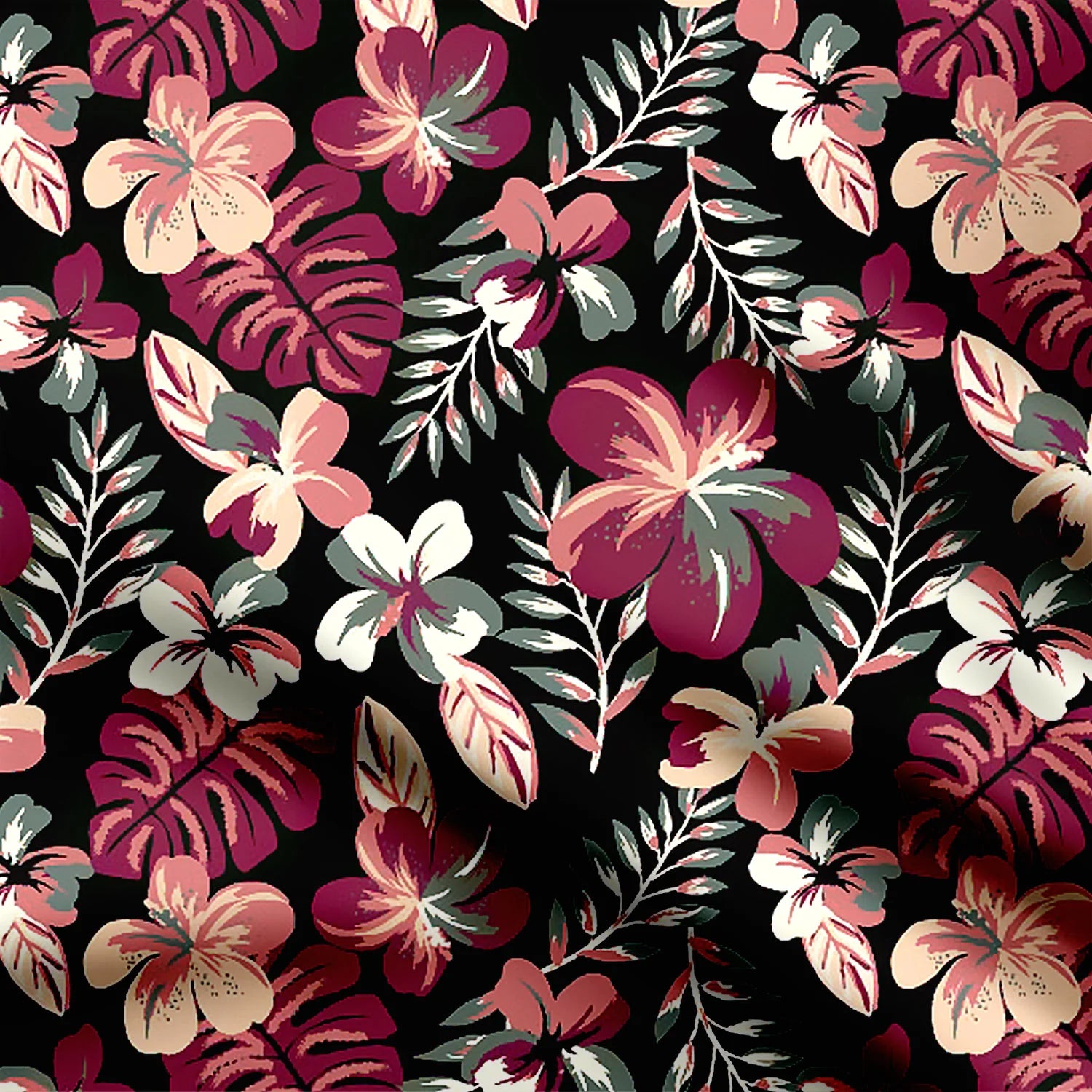 Red floral pattern Print Fabric
