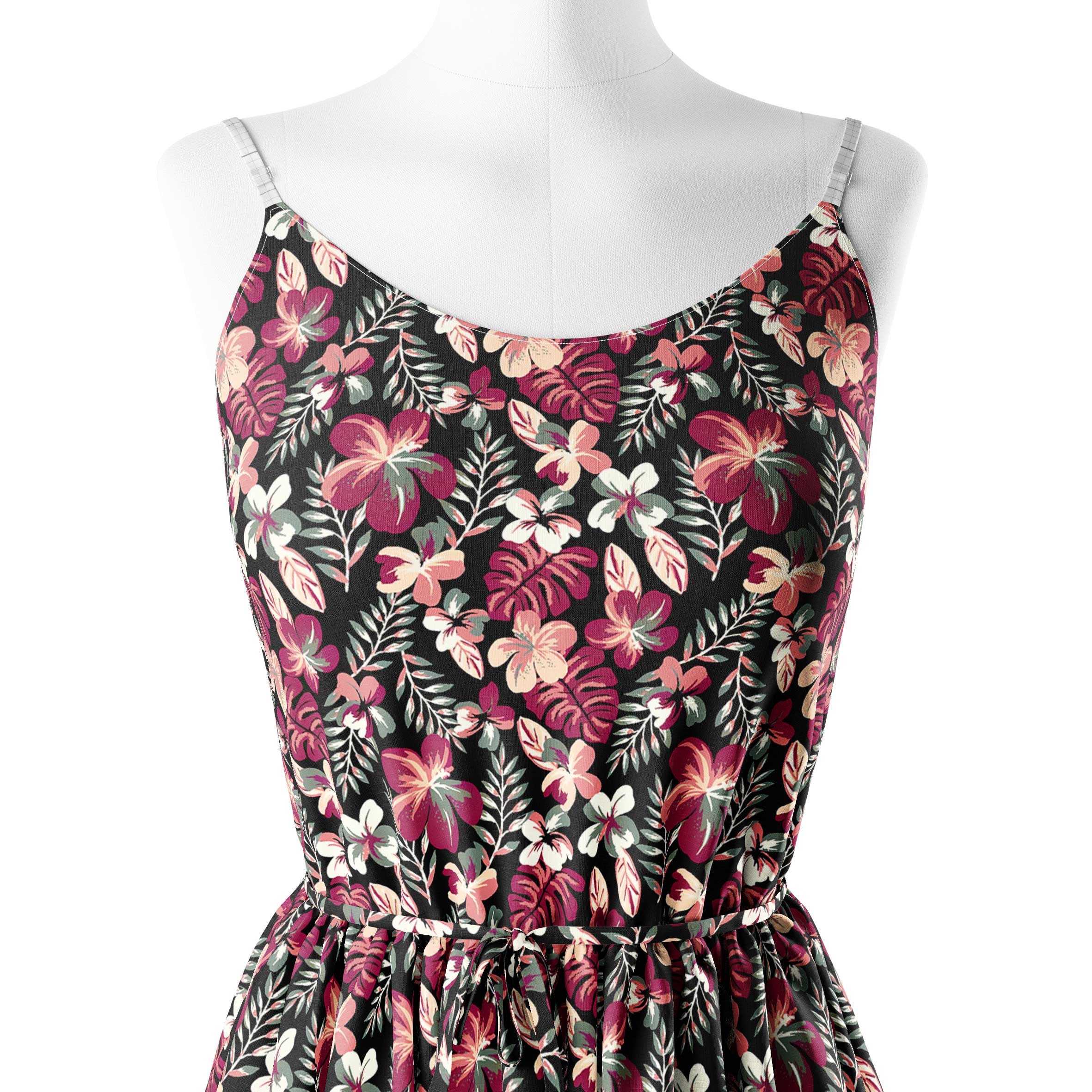 Red floral pattern Print Fabric