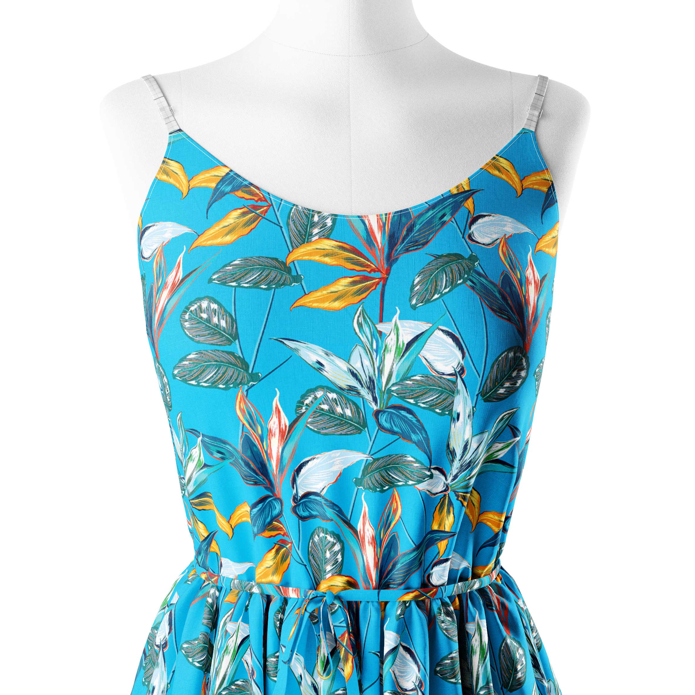 hilights sky leaf Print Fabric