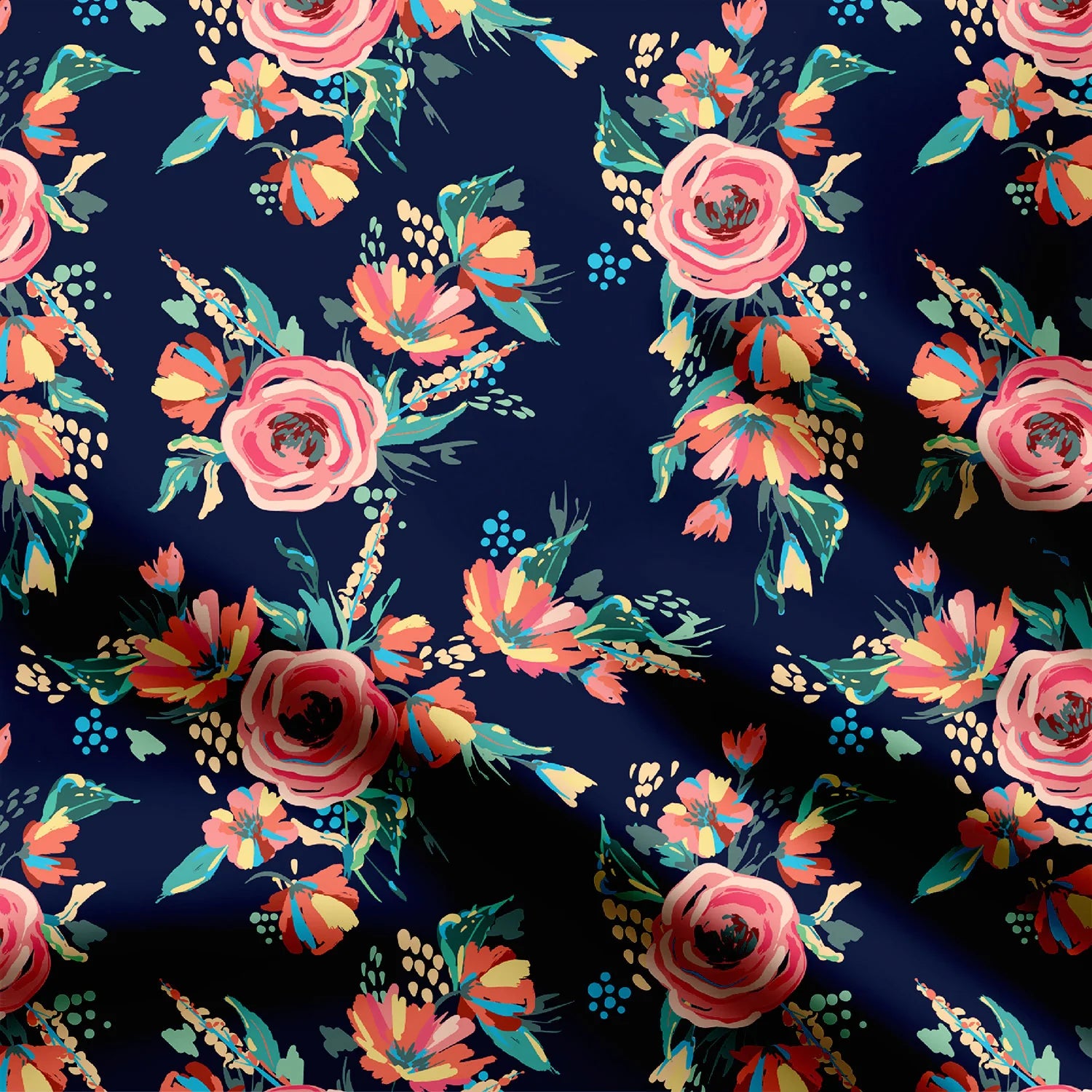 Ջրաներկ վարդագույն ամբողջ Տպագիր գործվածք