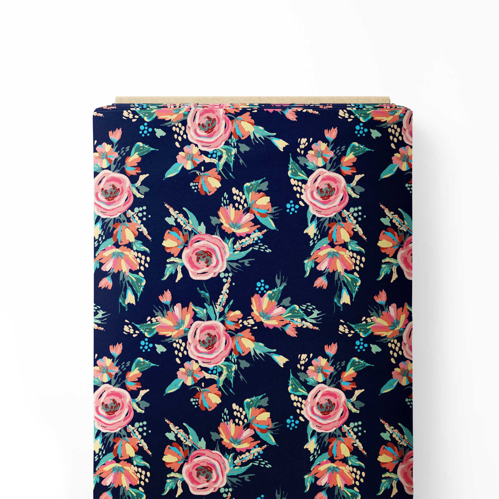 Water color rose allover Print Fabric