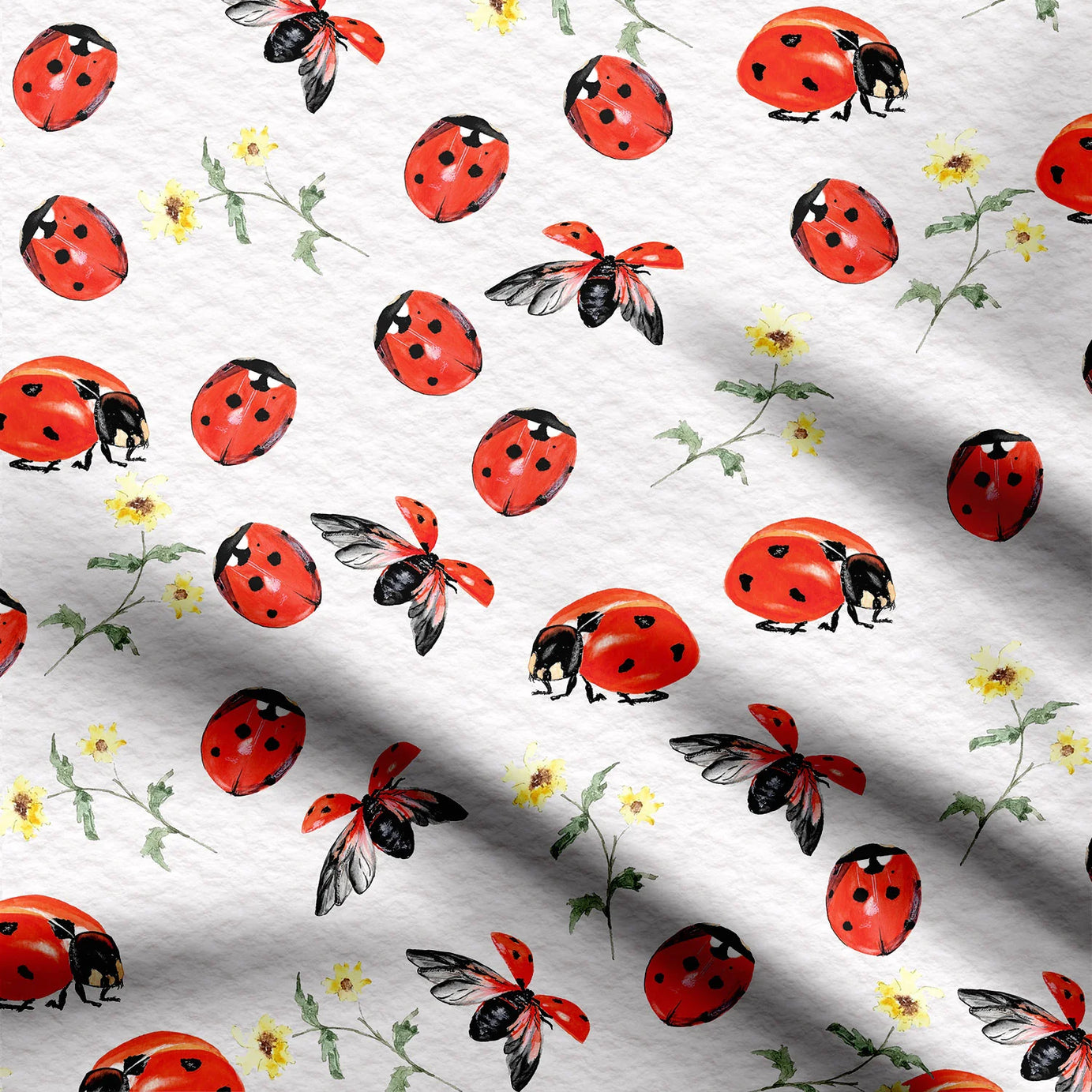 Lively Ladybugs Print Fabric