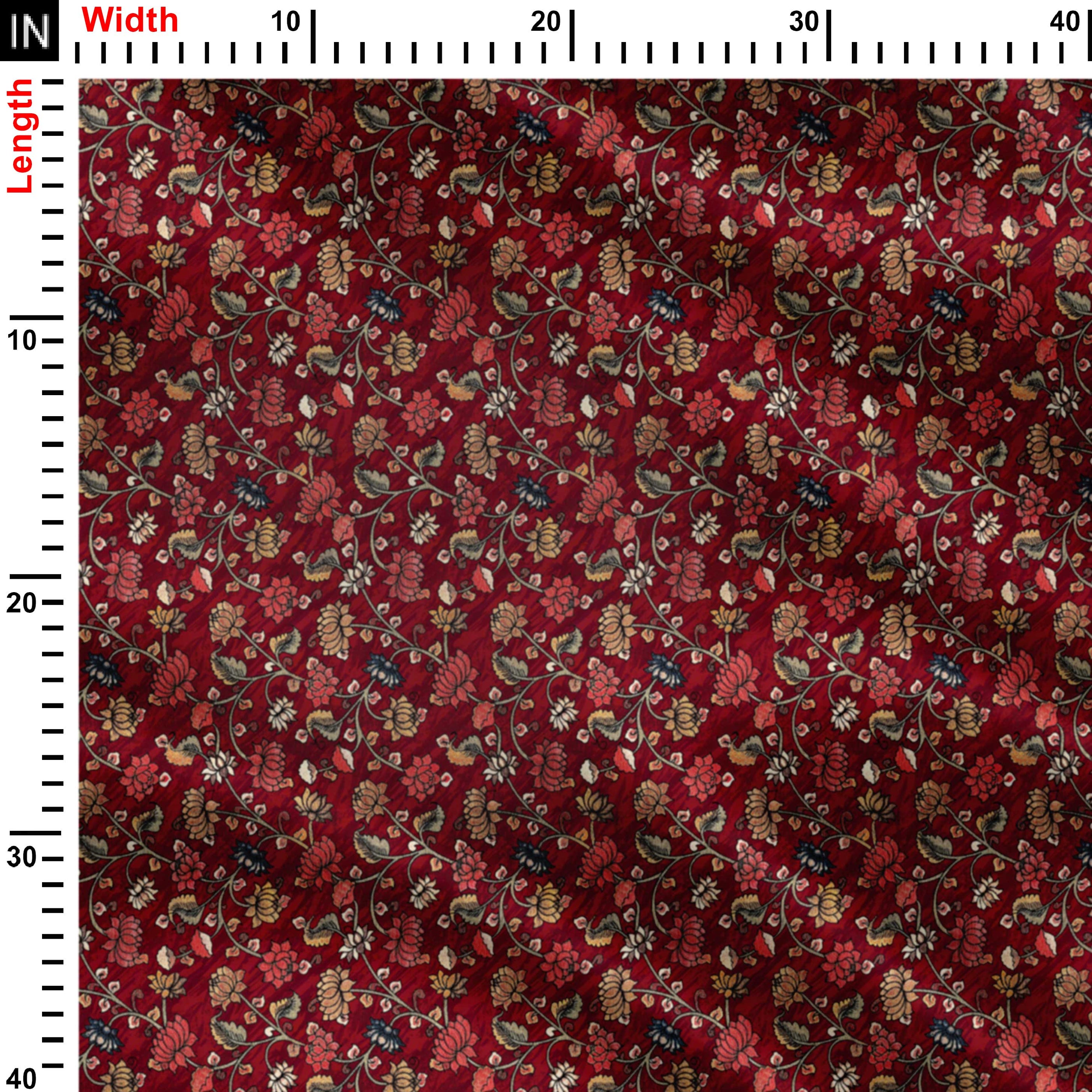 बनावट और कलमकारी डिजाइन प्रिंट कपड़ा