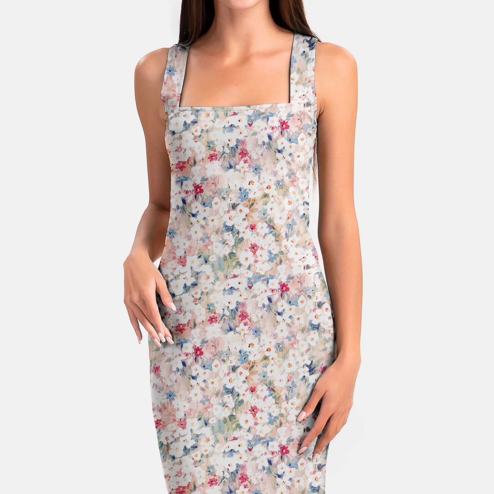 Watercolor mini flowers Print Fabric