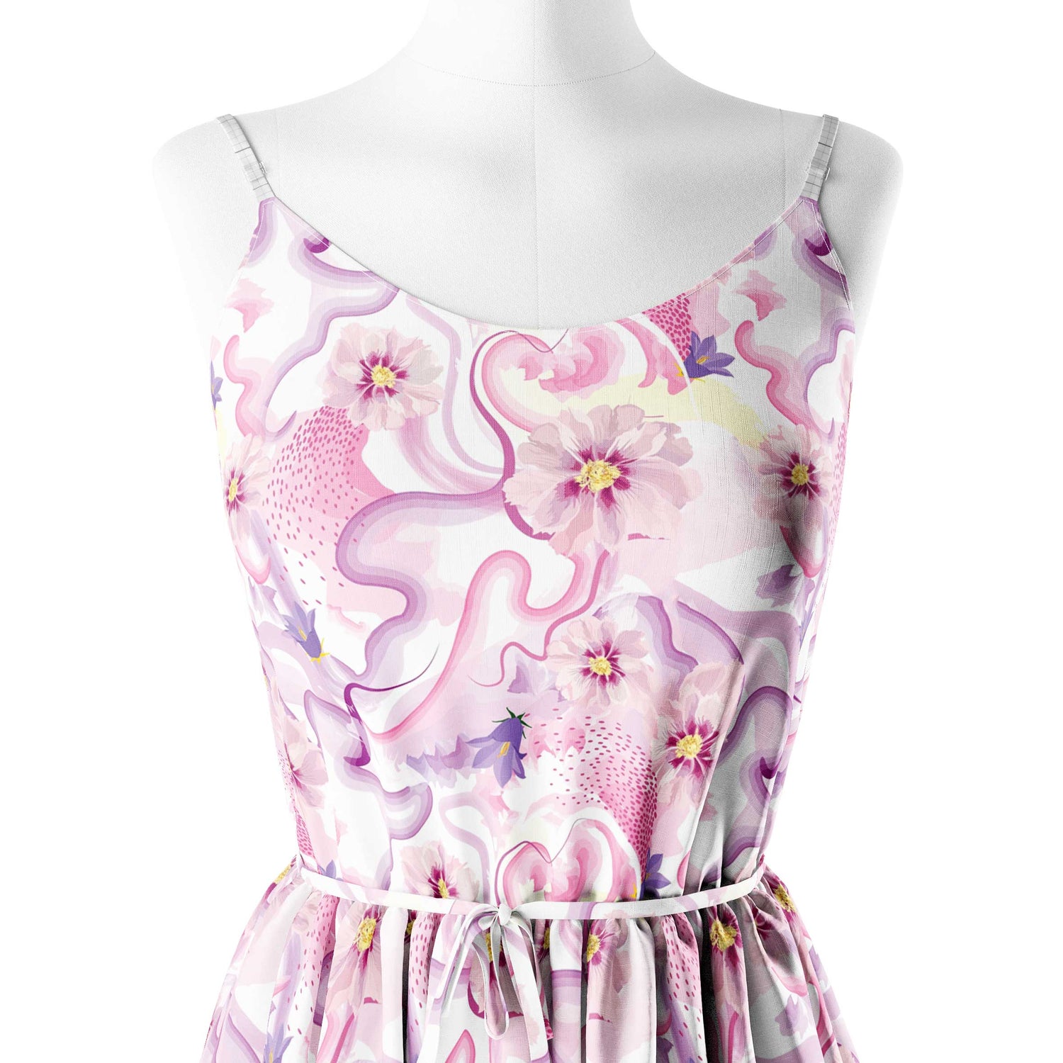 Abstract pattern with flower Print Fabric