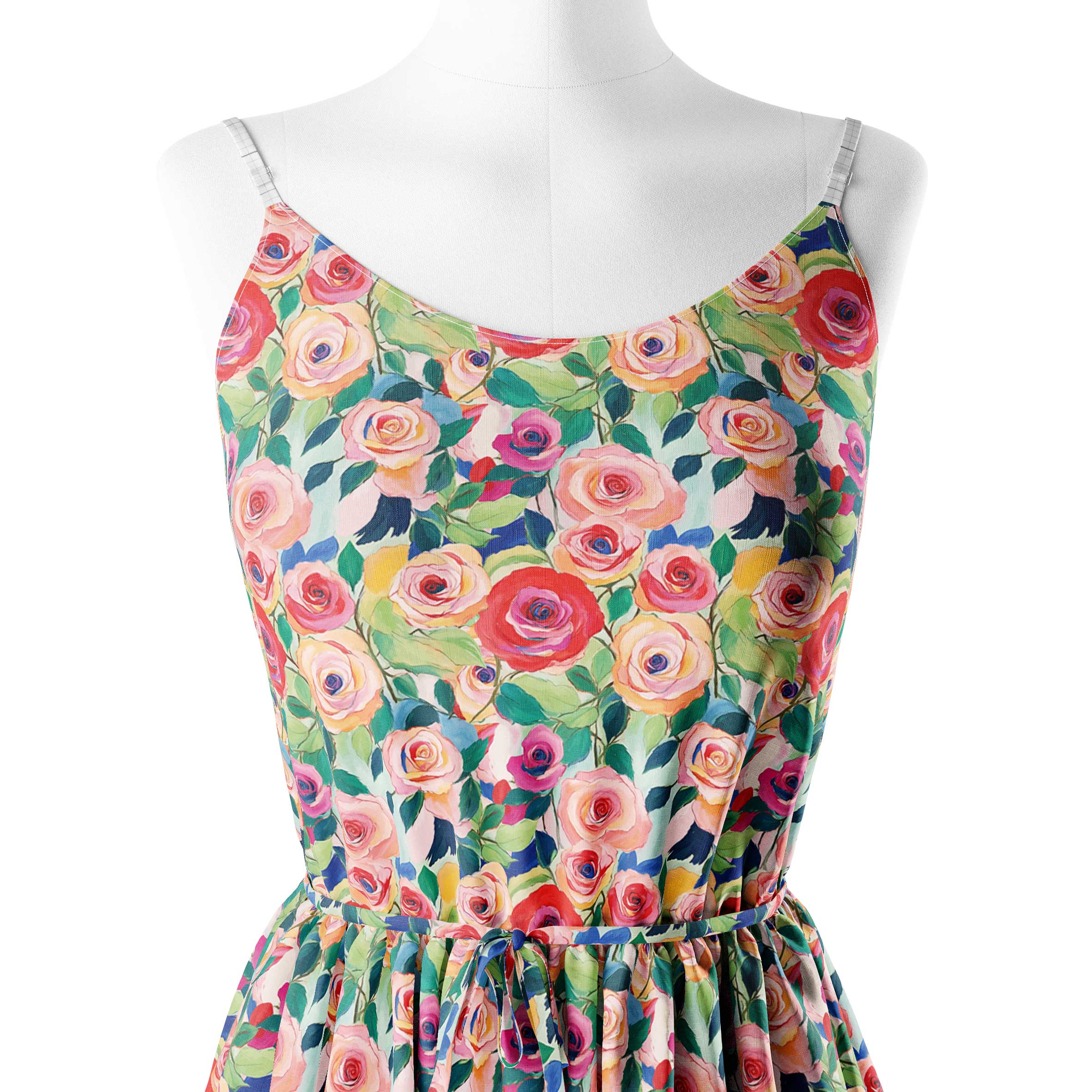 Water rose pattern Print Fabric