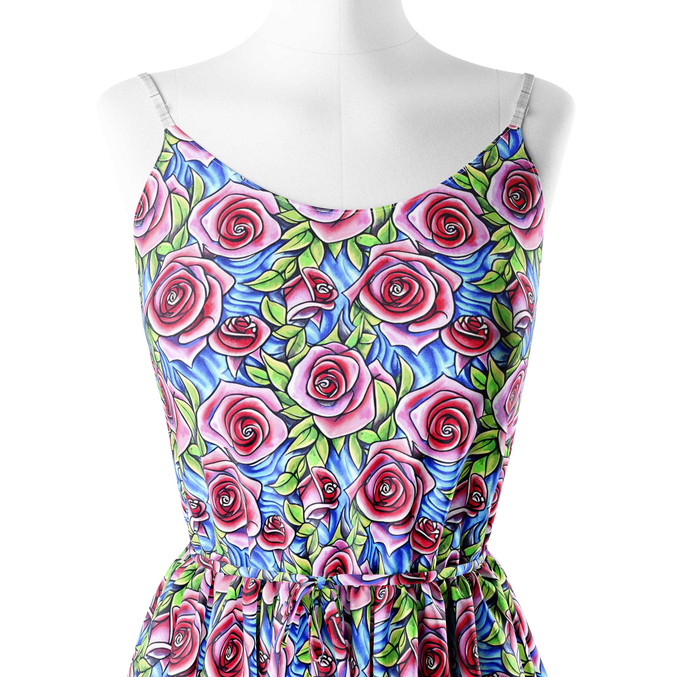 Drawing rose Print Fabric