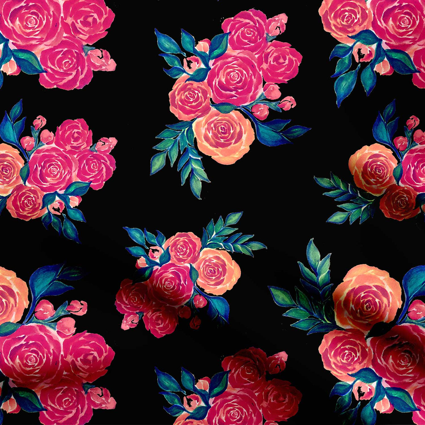 Roses Print Fabric