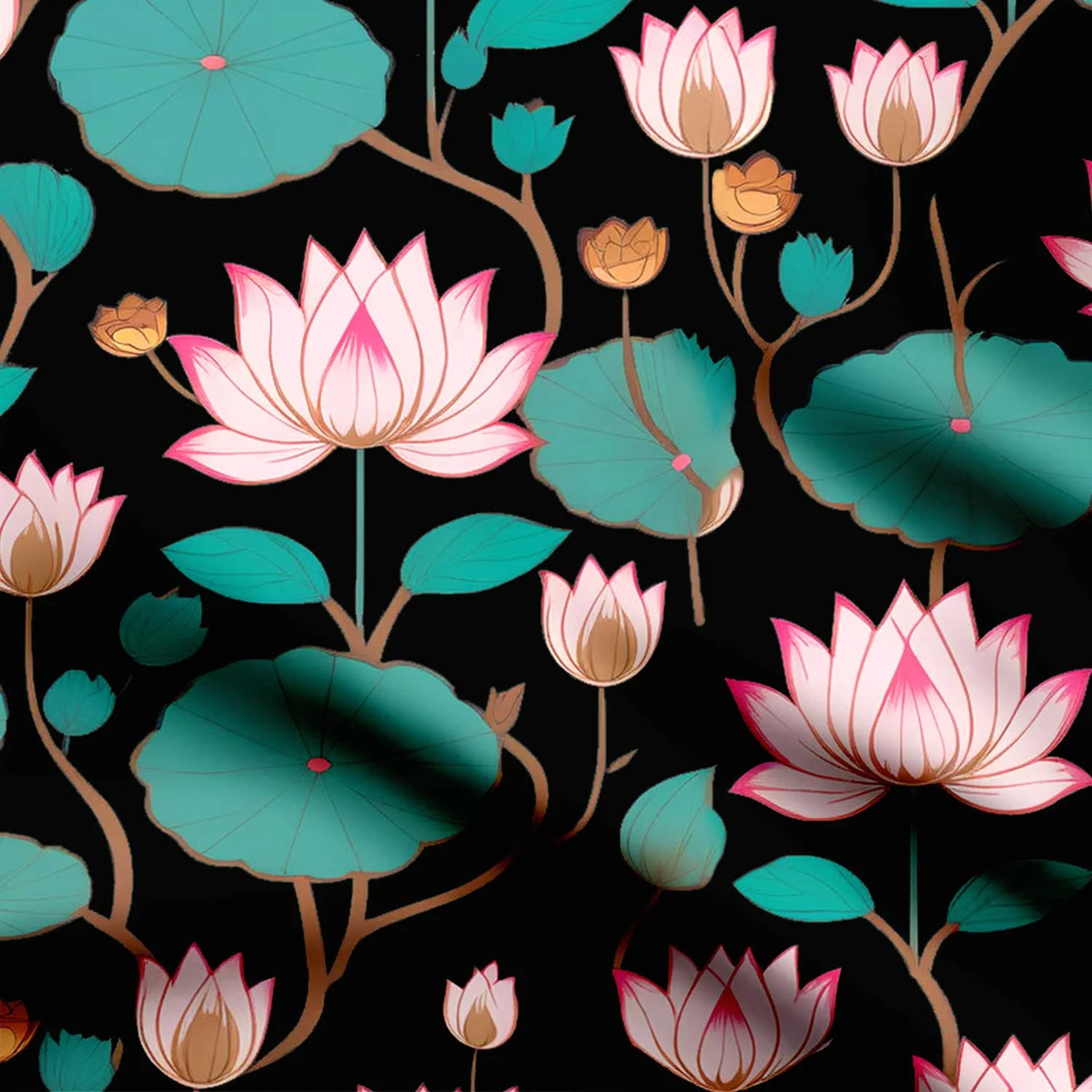 Lotus Serenity Print Fabric