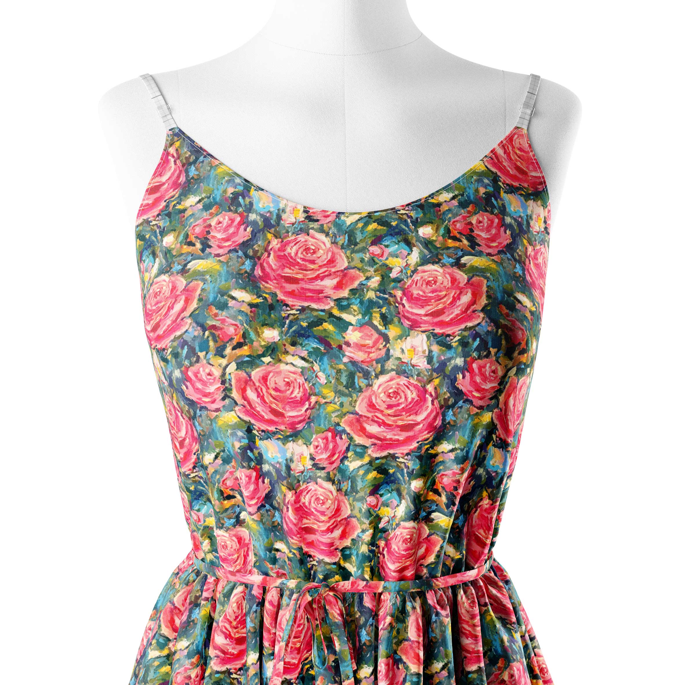 Water colour art rose design Print Fabric