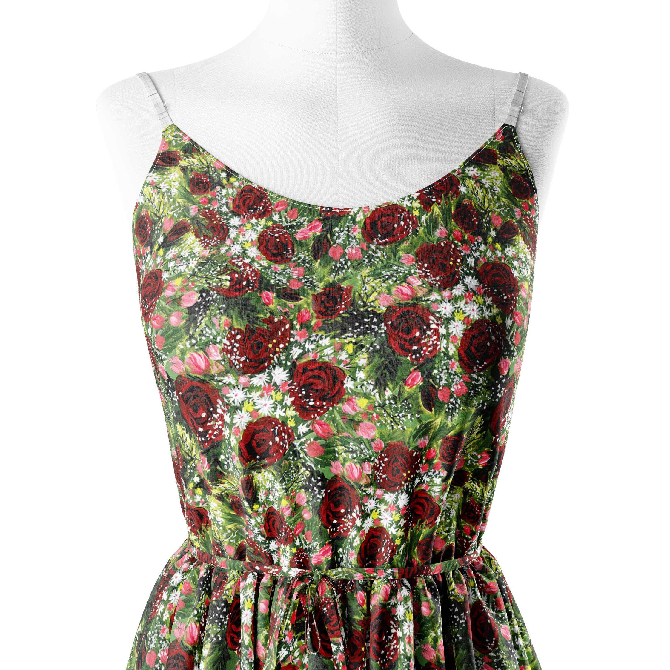 Red roses Print Fabric