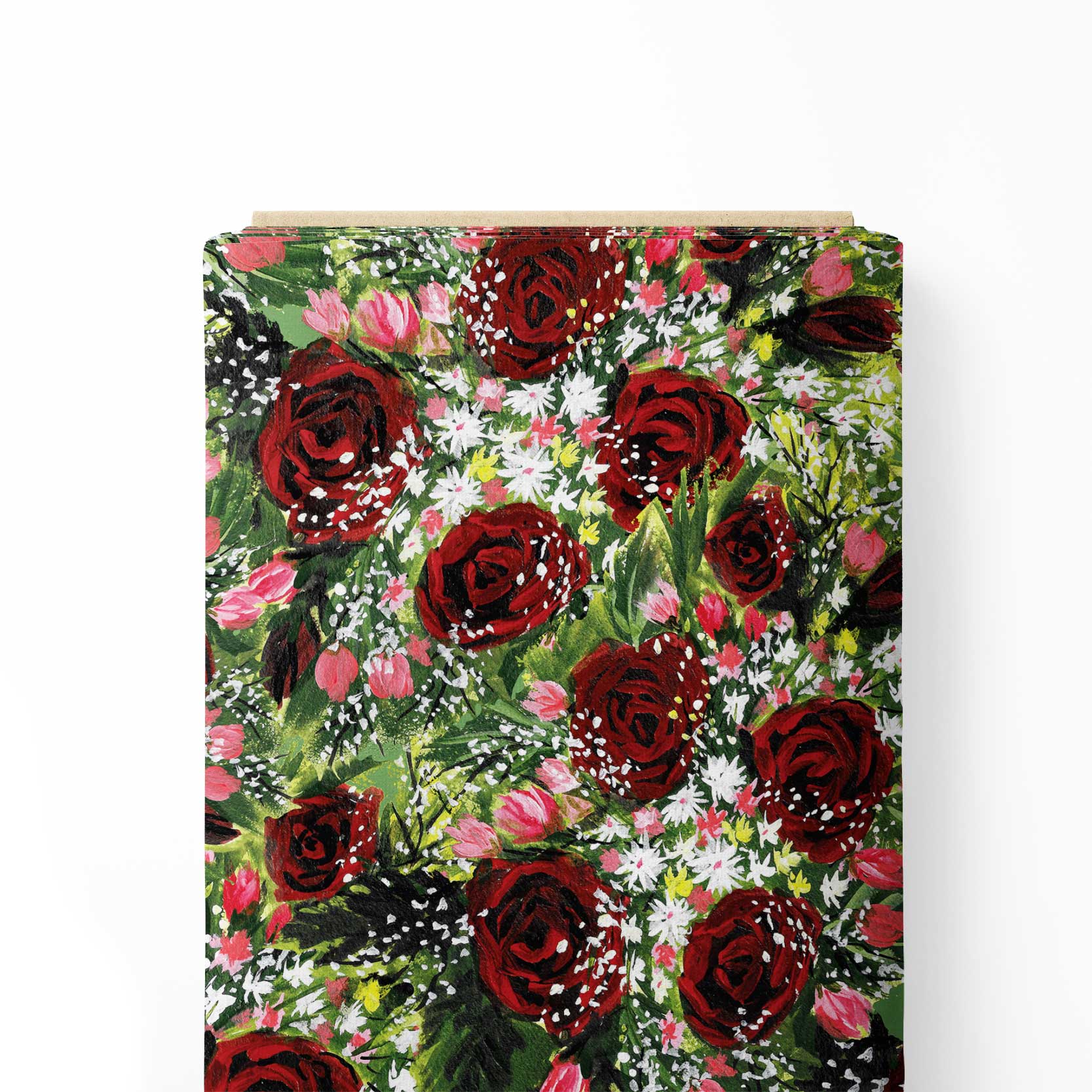 Red roses Print Fabric
