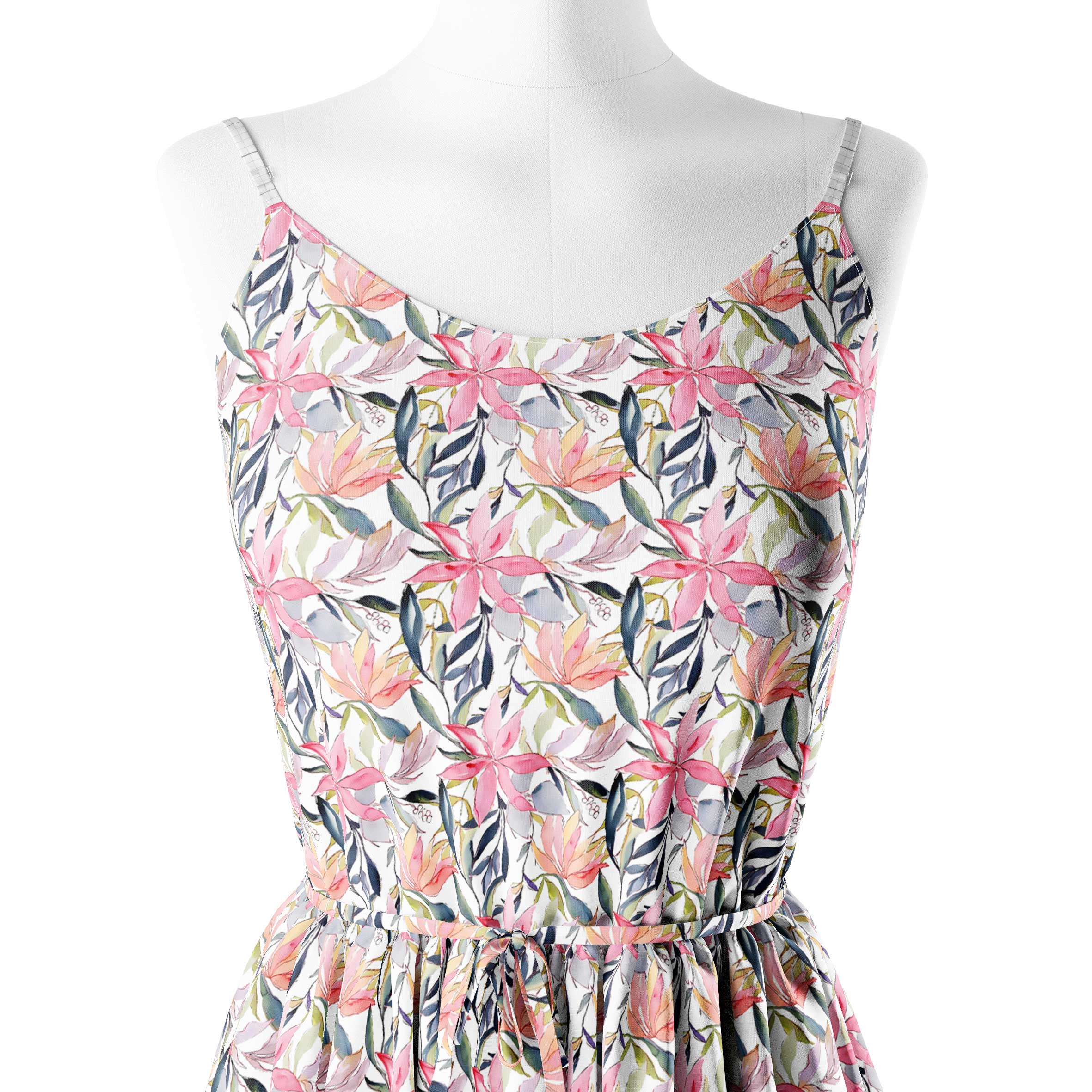 big size water effect flower Print Fabric