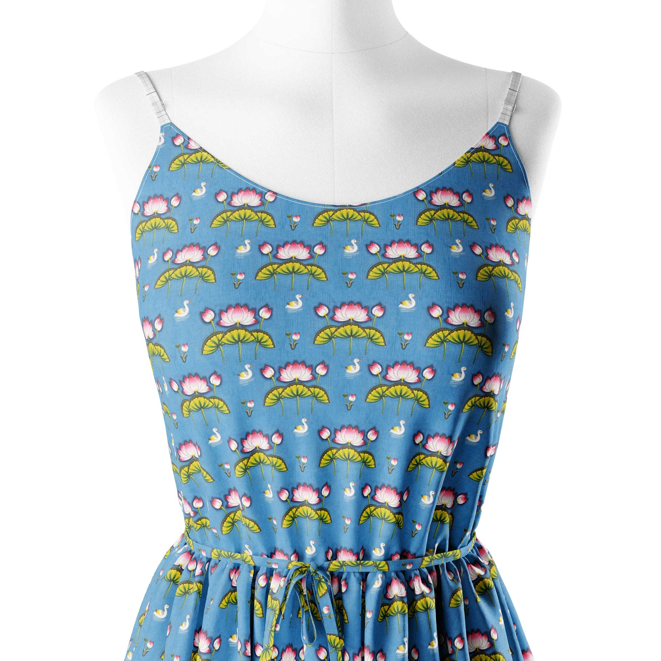 Pichwai Swan & Lotus Print Fabric