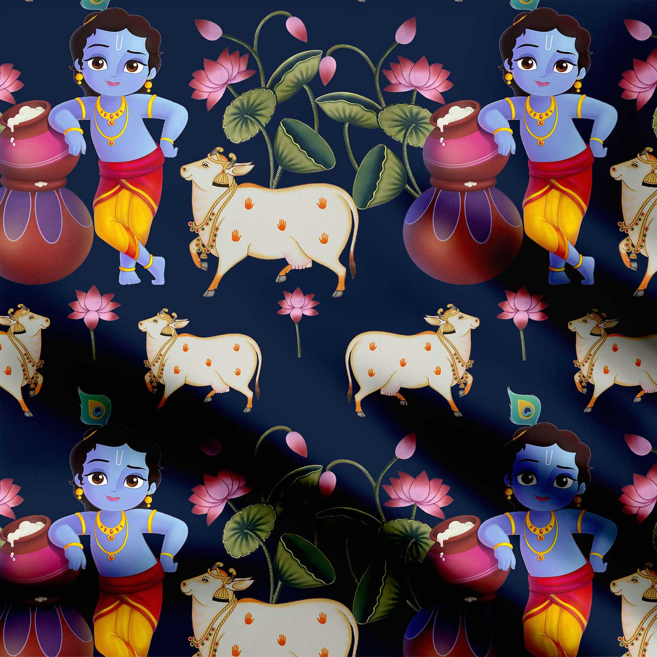 Natkhat Kanhaiya Print Fabric