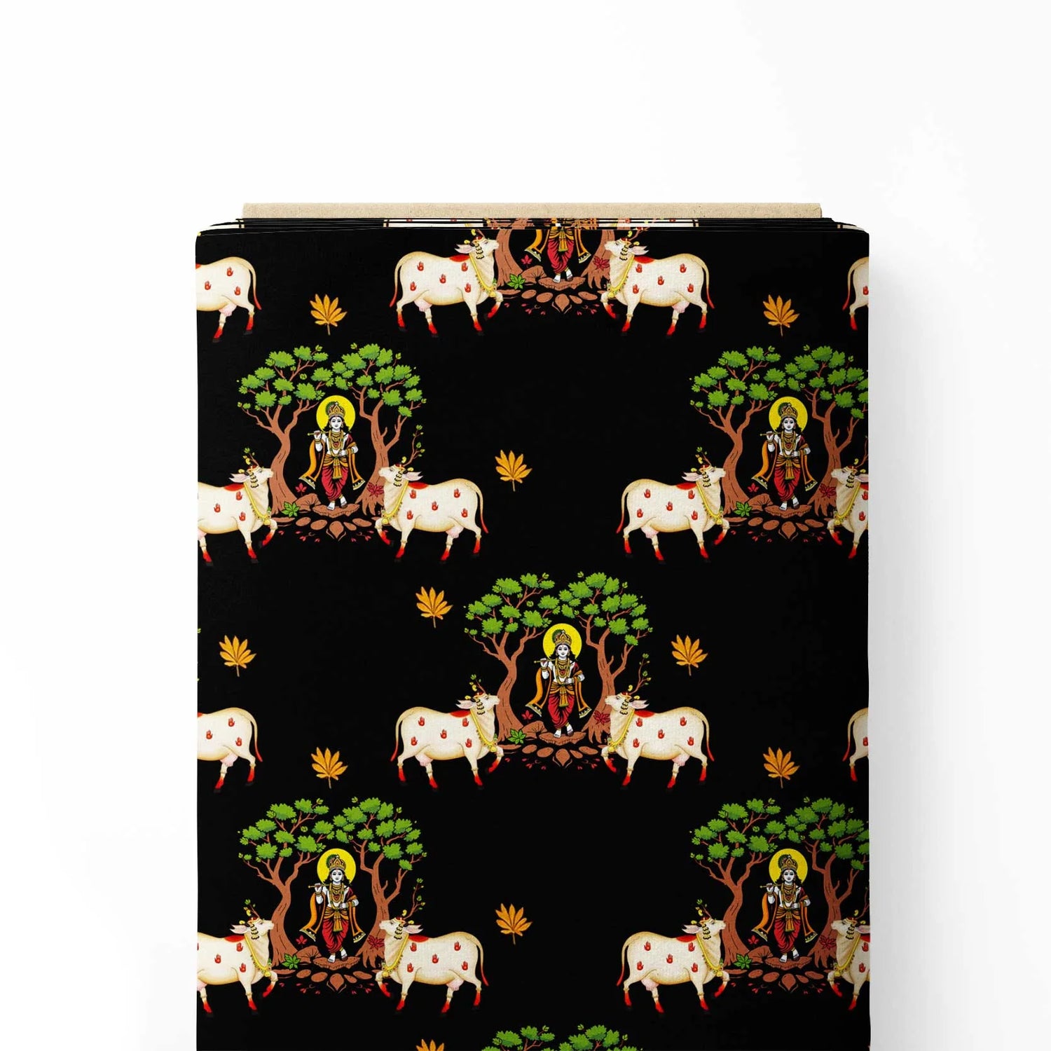 कृष्णा का डार्क रेडियंस प्रिंट फ़ैब्रिक