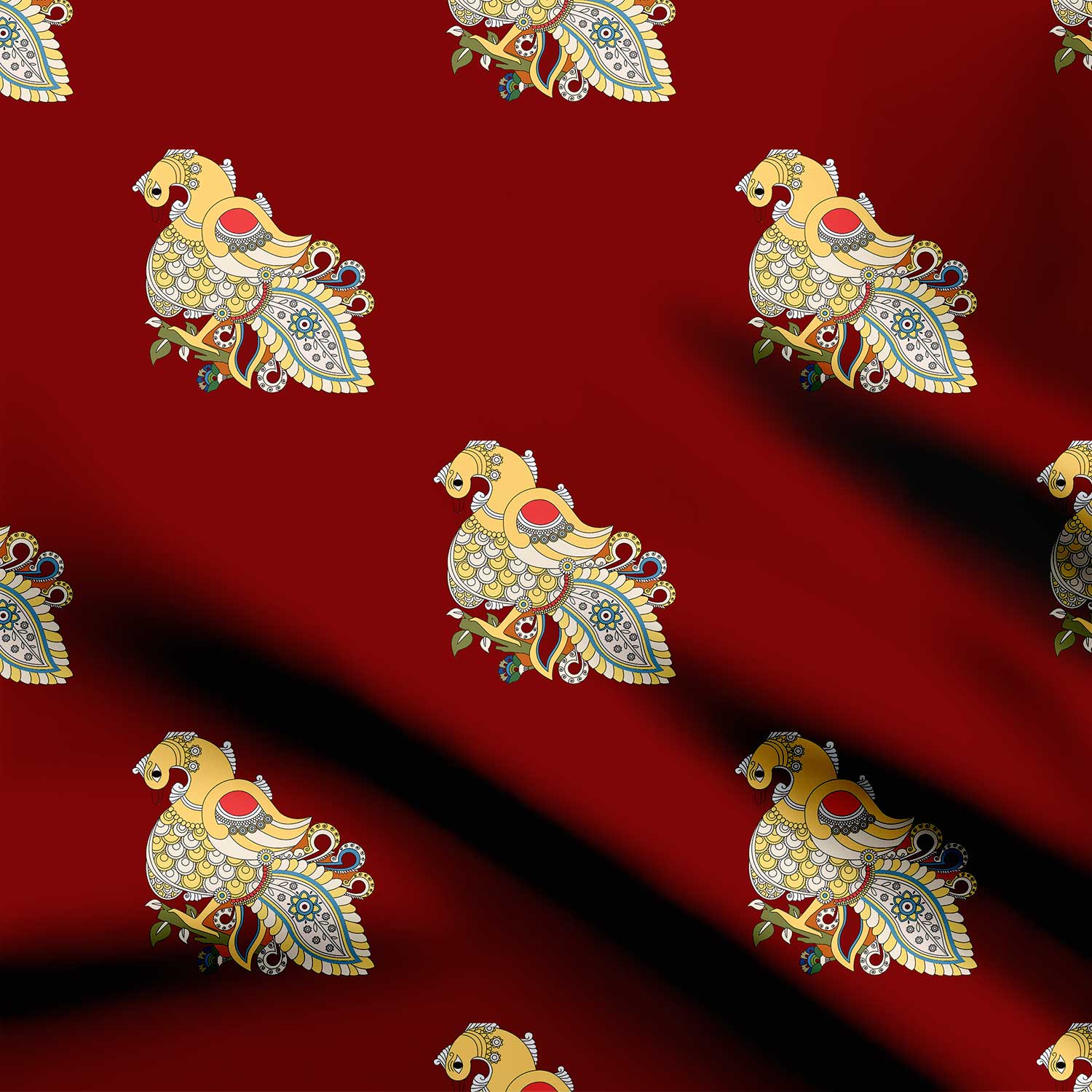 Attractive Polka Dot With Strips Digital Printed Fabric - Pure Chinon