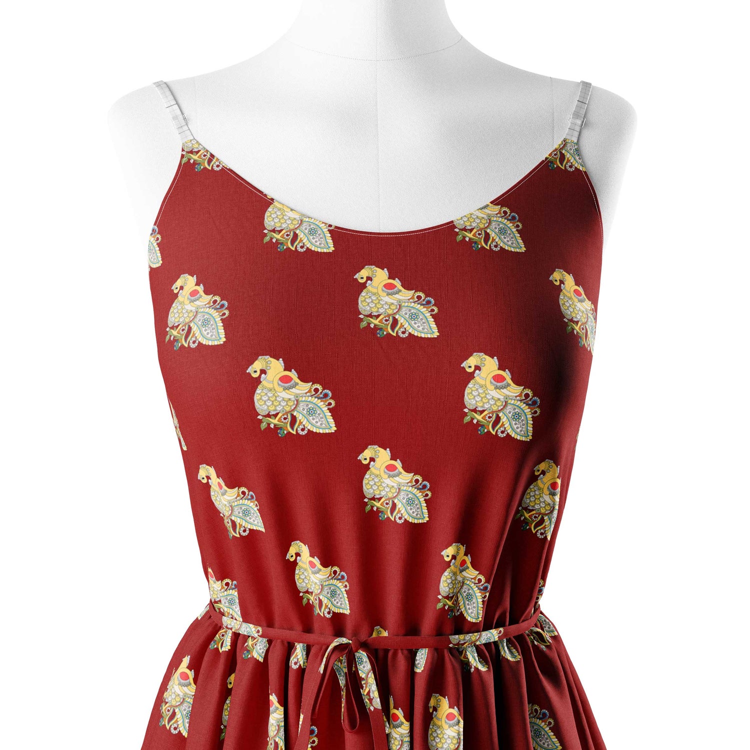 Attractive Polka Dot With Strips Digital Printed Fabric - Pure Chinon