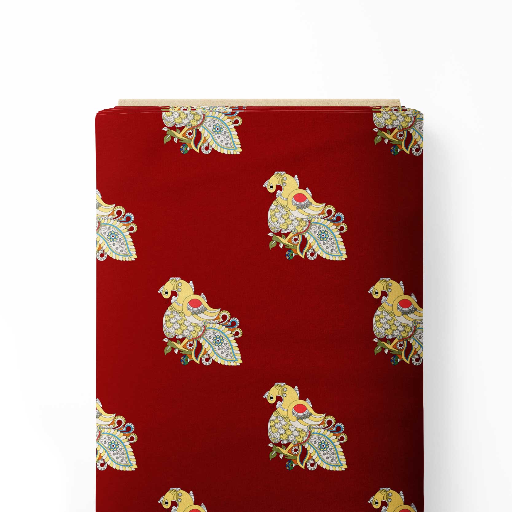 Attractive Polka Dot With Strips Digital Printed Fabric - Pure Chinon