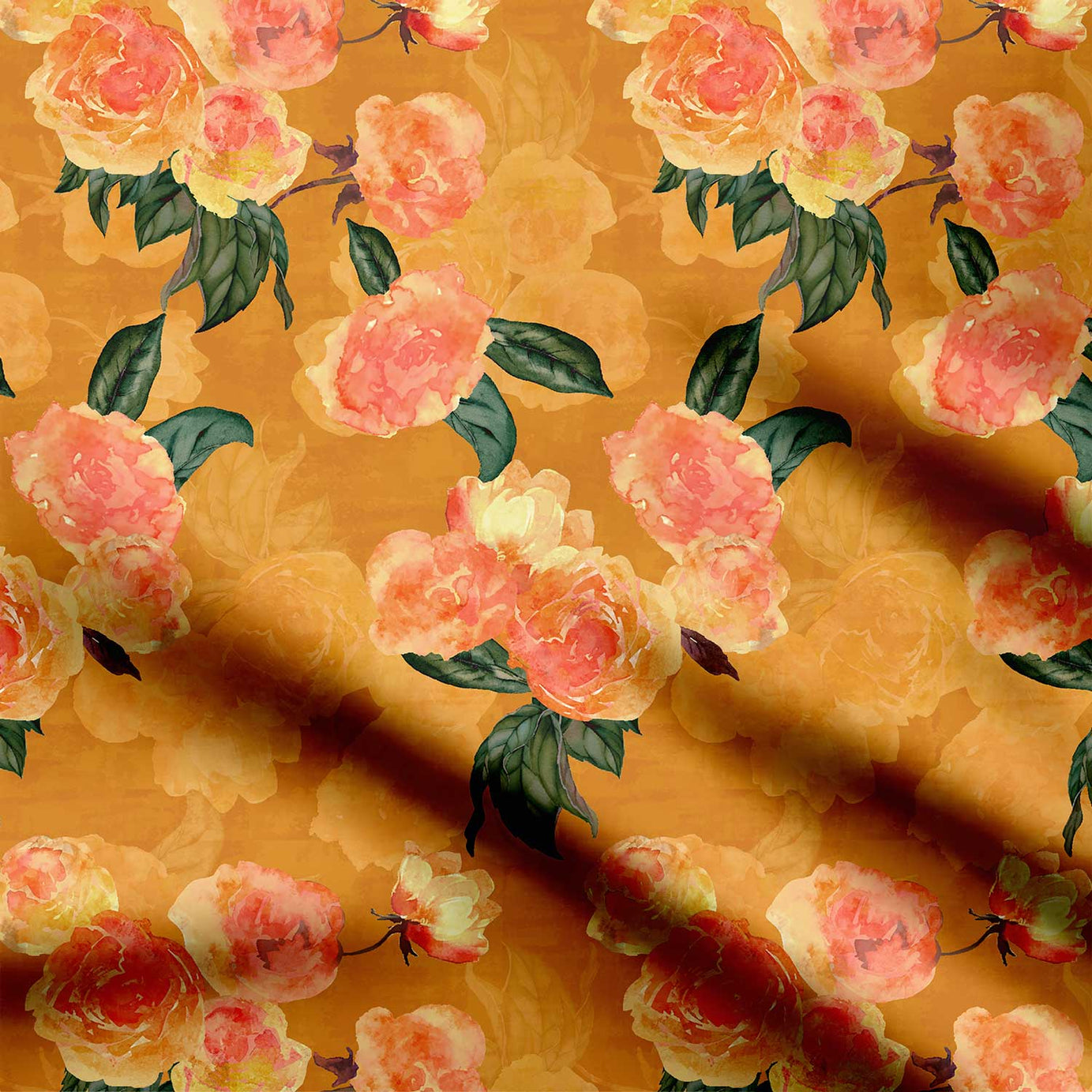 Water colour flowers Print Fabric