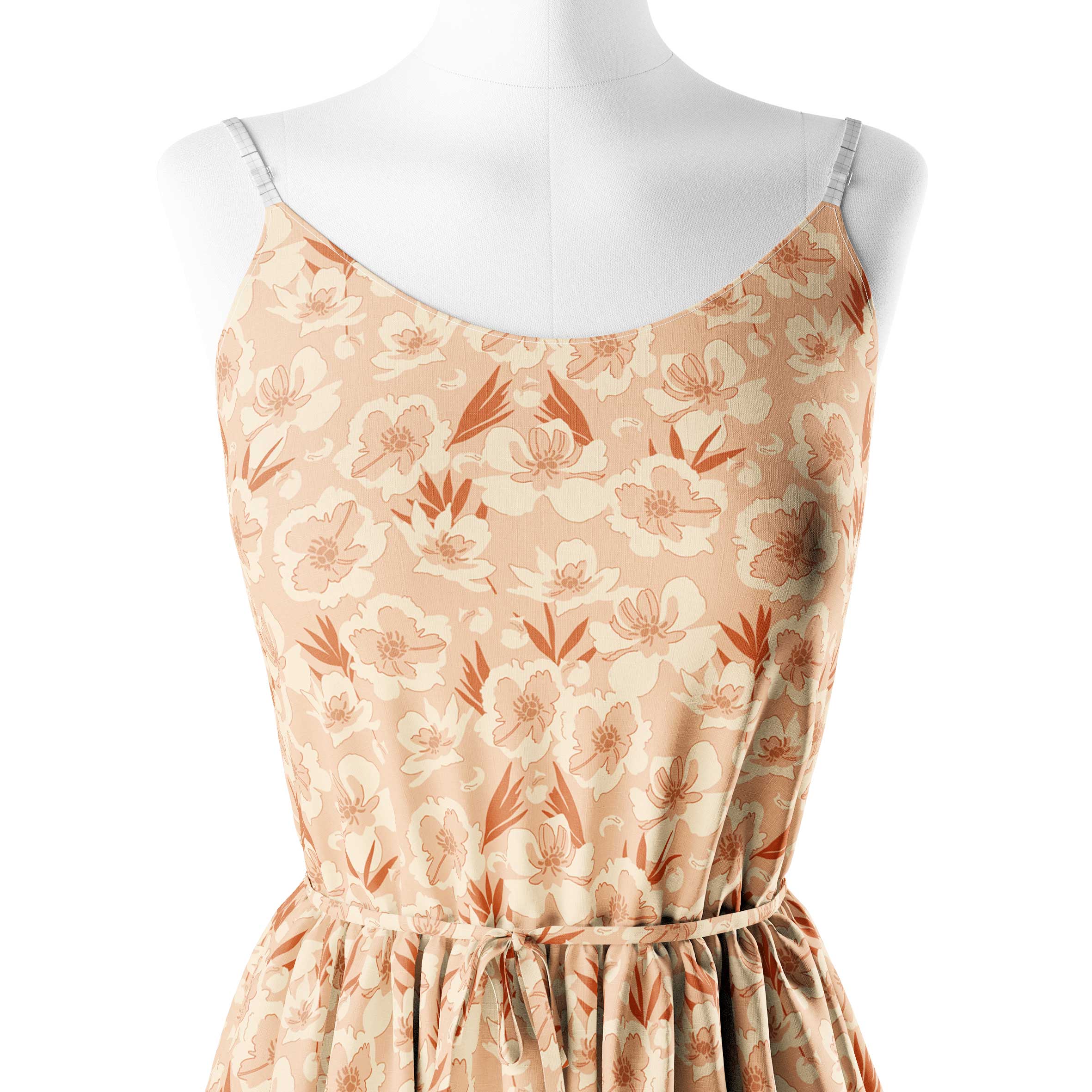 रेट्रो ग्रूवी छोटे पुष्प प्रिंट फैब्रिक