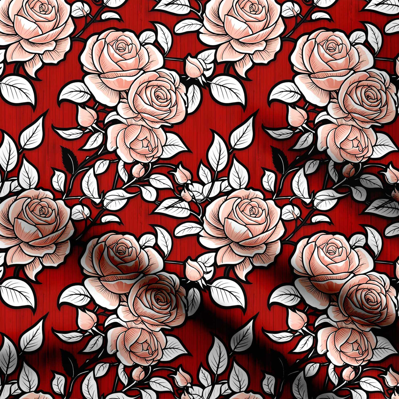 Roses Stripes Print Fabric