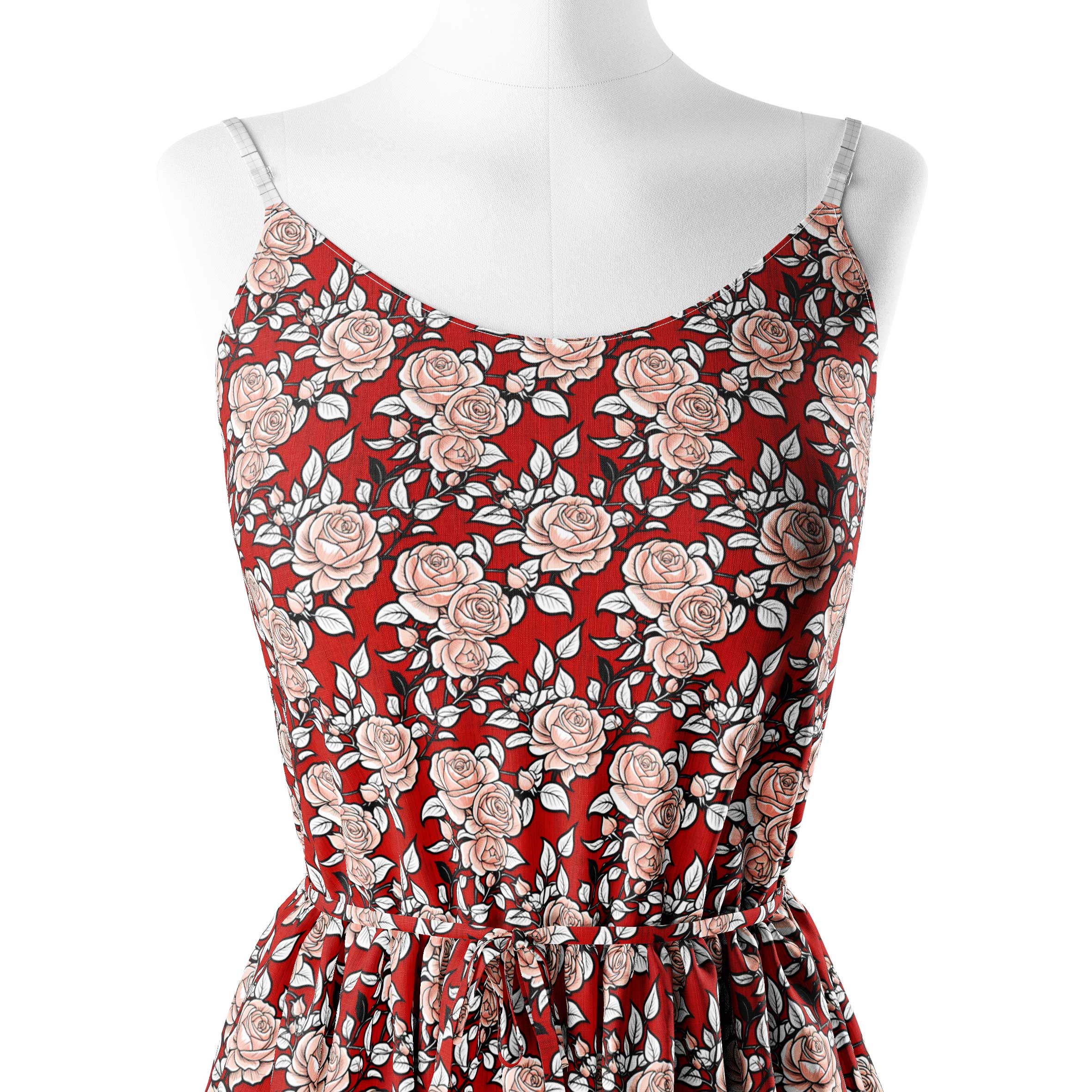 गुलाब धारी प्रिंट कपड़ा