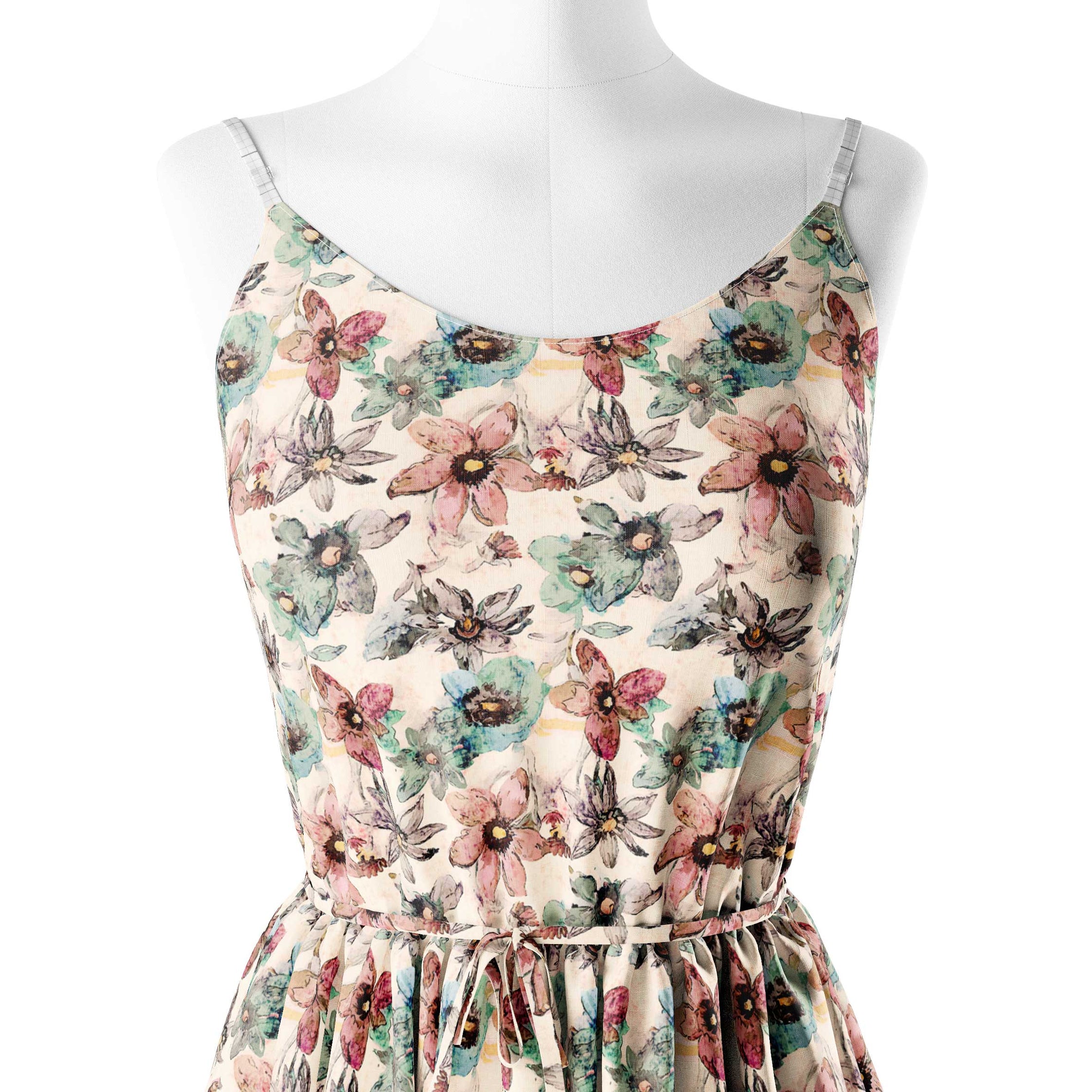 Vector feel pastel color floral Print Fabric