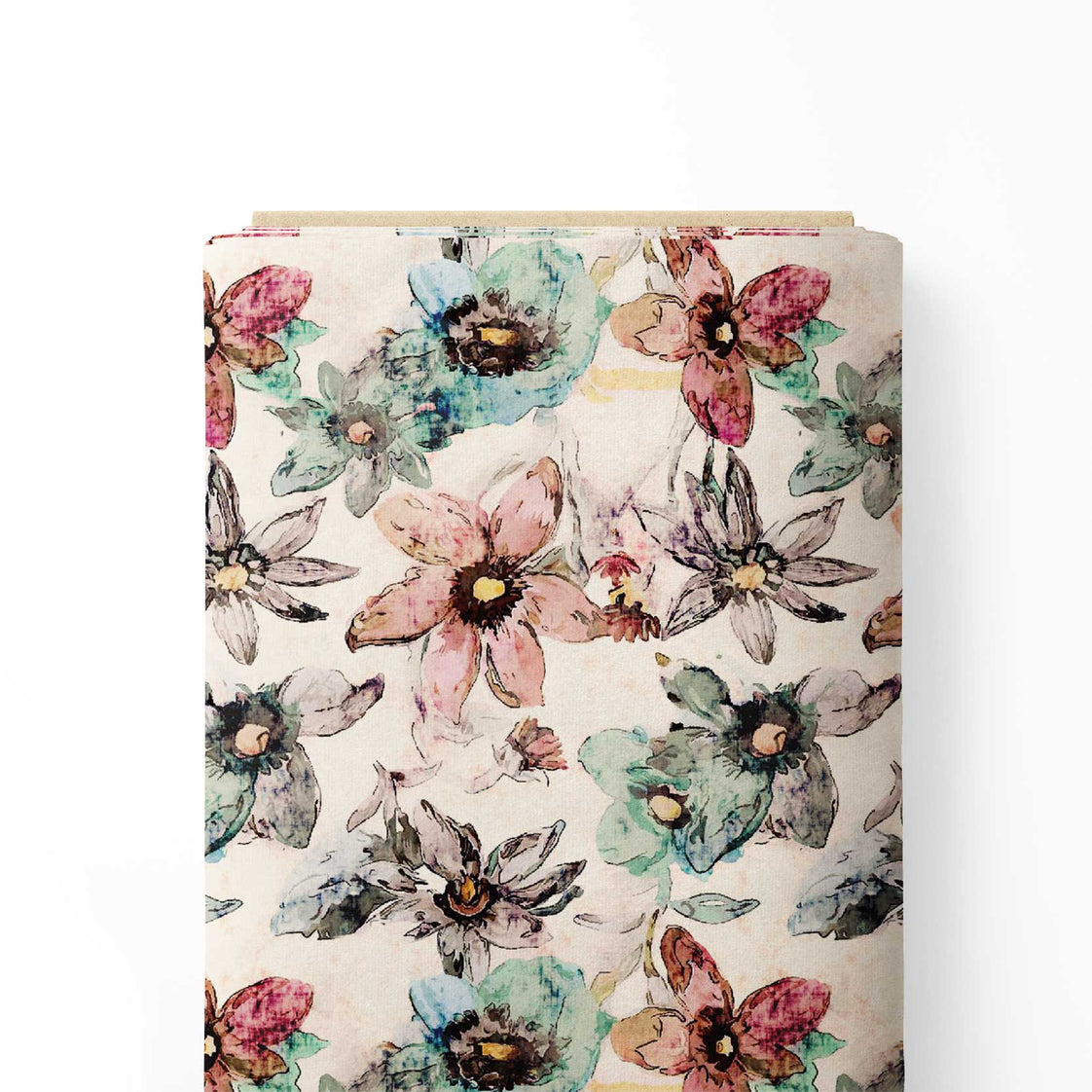 Vector feel pastel color floral Print Fabric