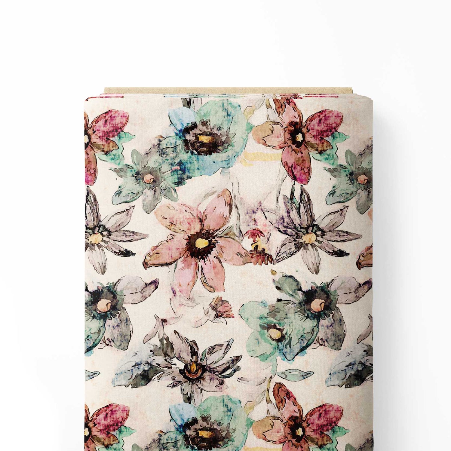 Vector feel pastel color floral Print Fabric