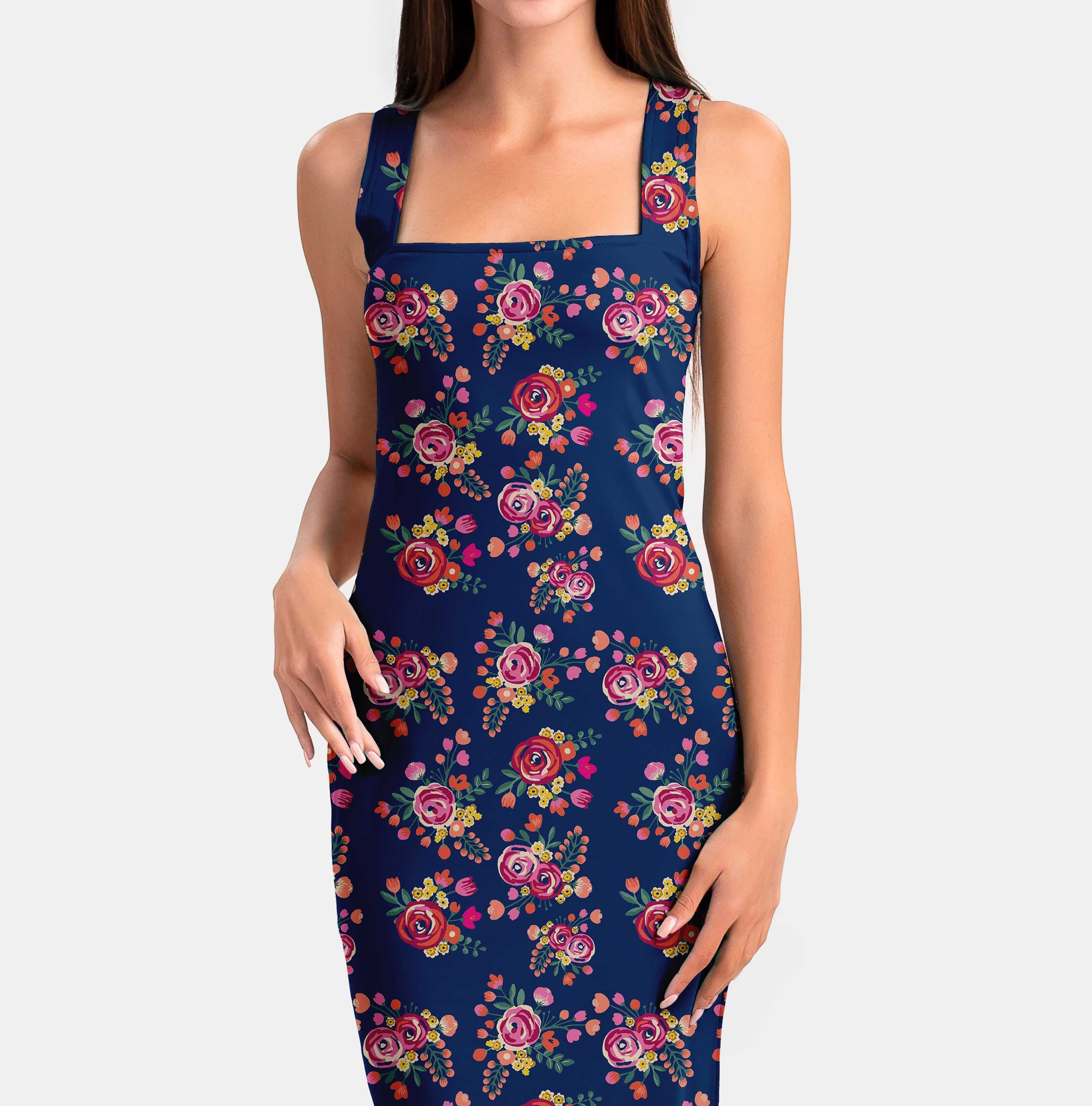 Flower design on blue color