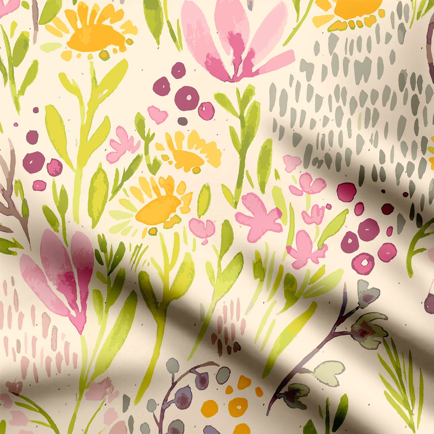 Water colour floral allover Print Fabric