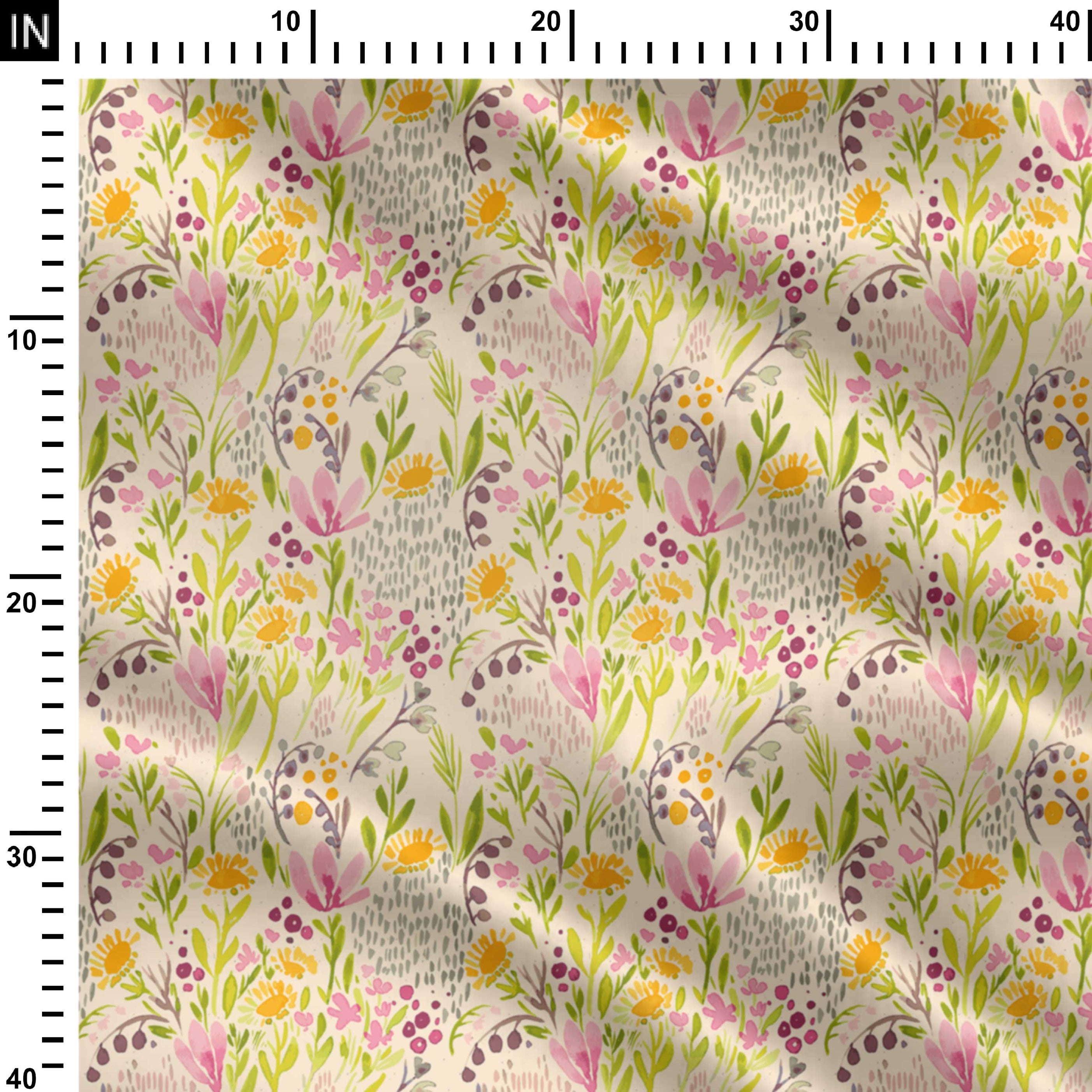 Water colour floral allover Print Fabric