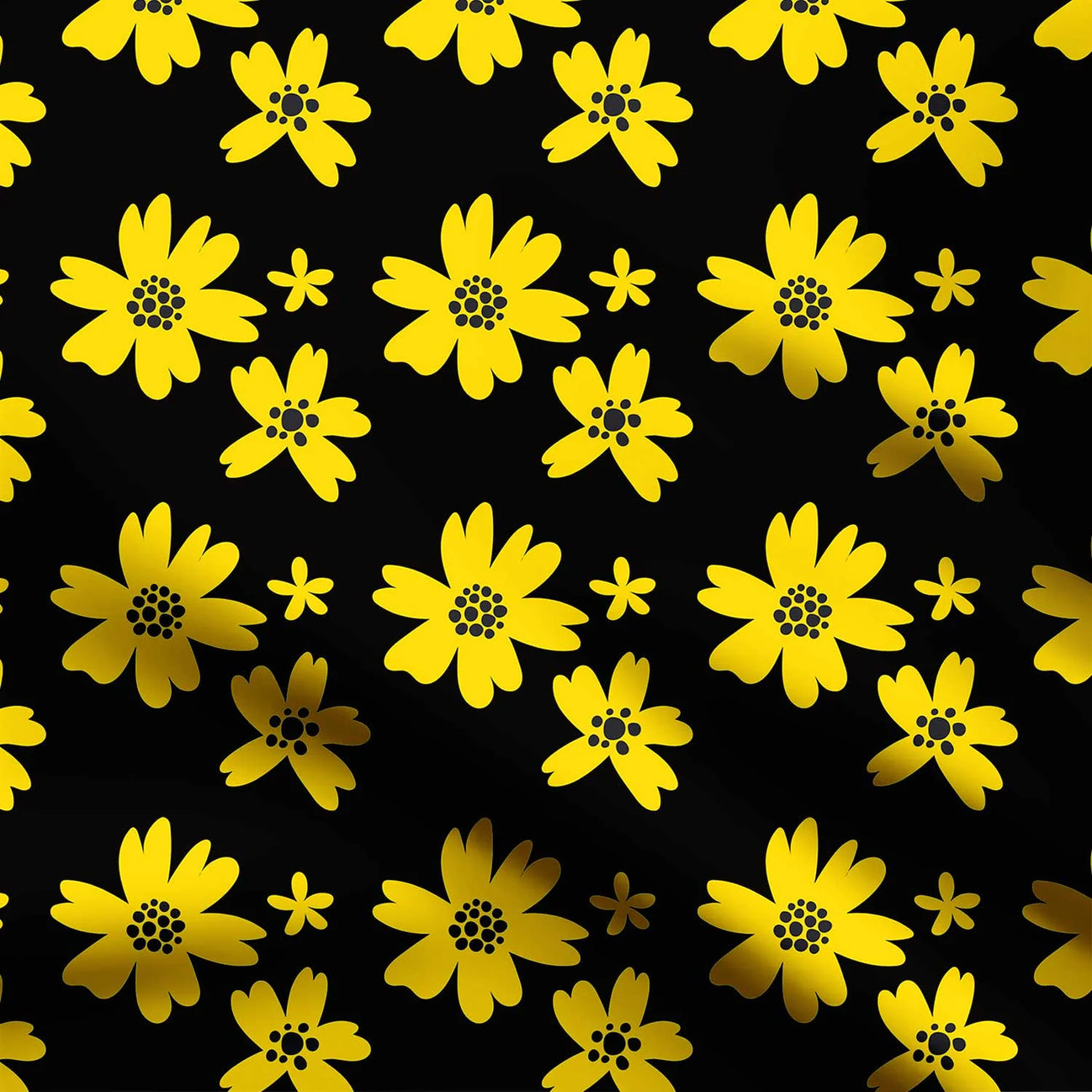 Yellow Stripe Floral Print Fabric