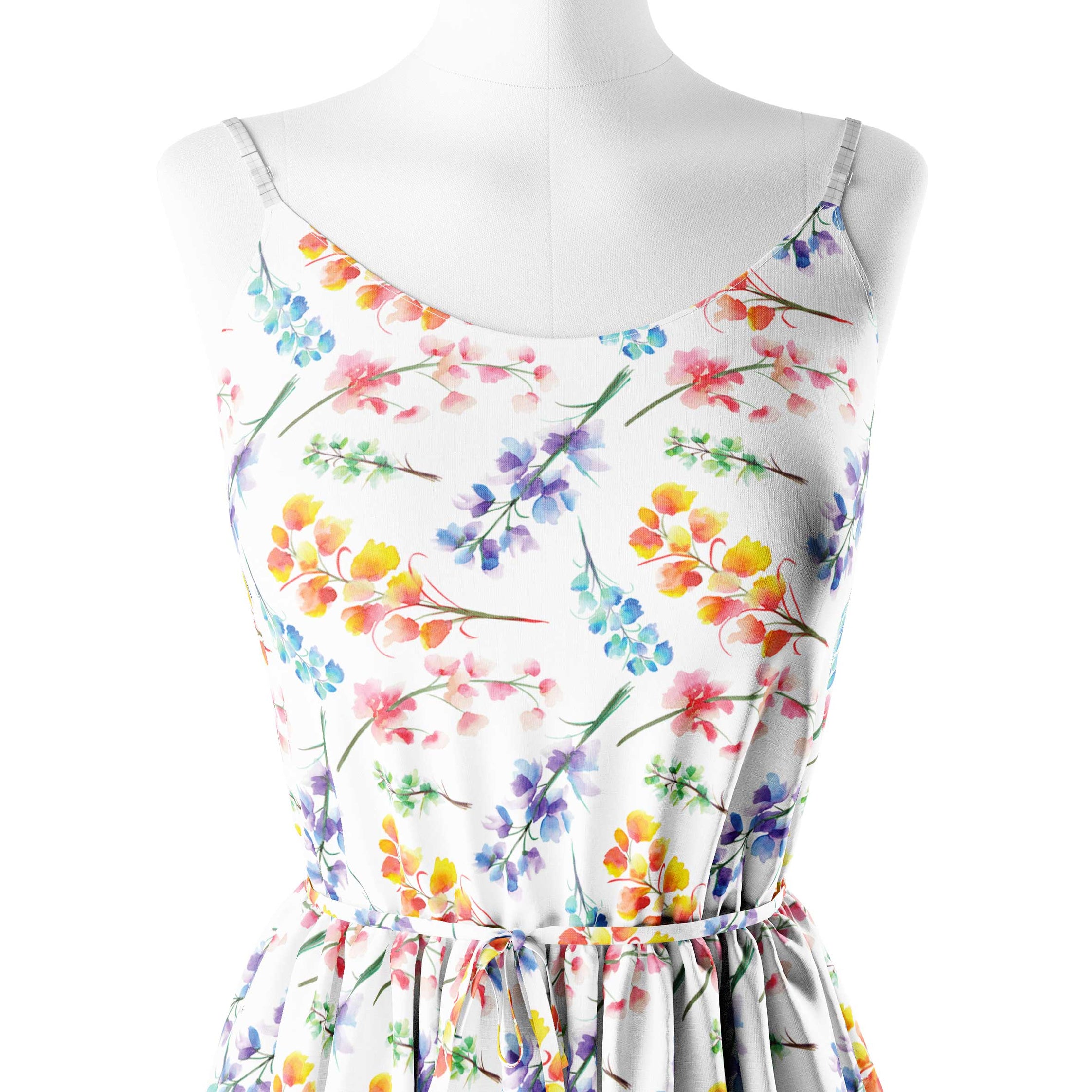 New flowers with water color touch Print Fabric