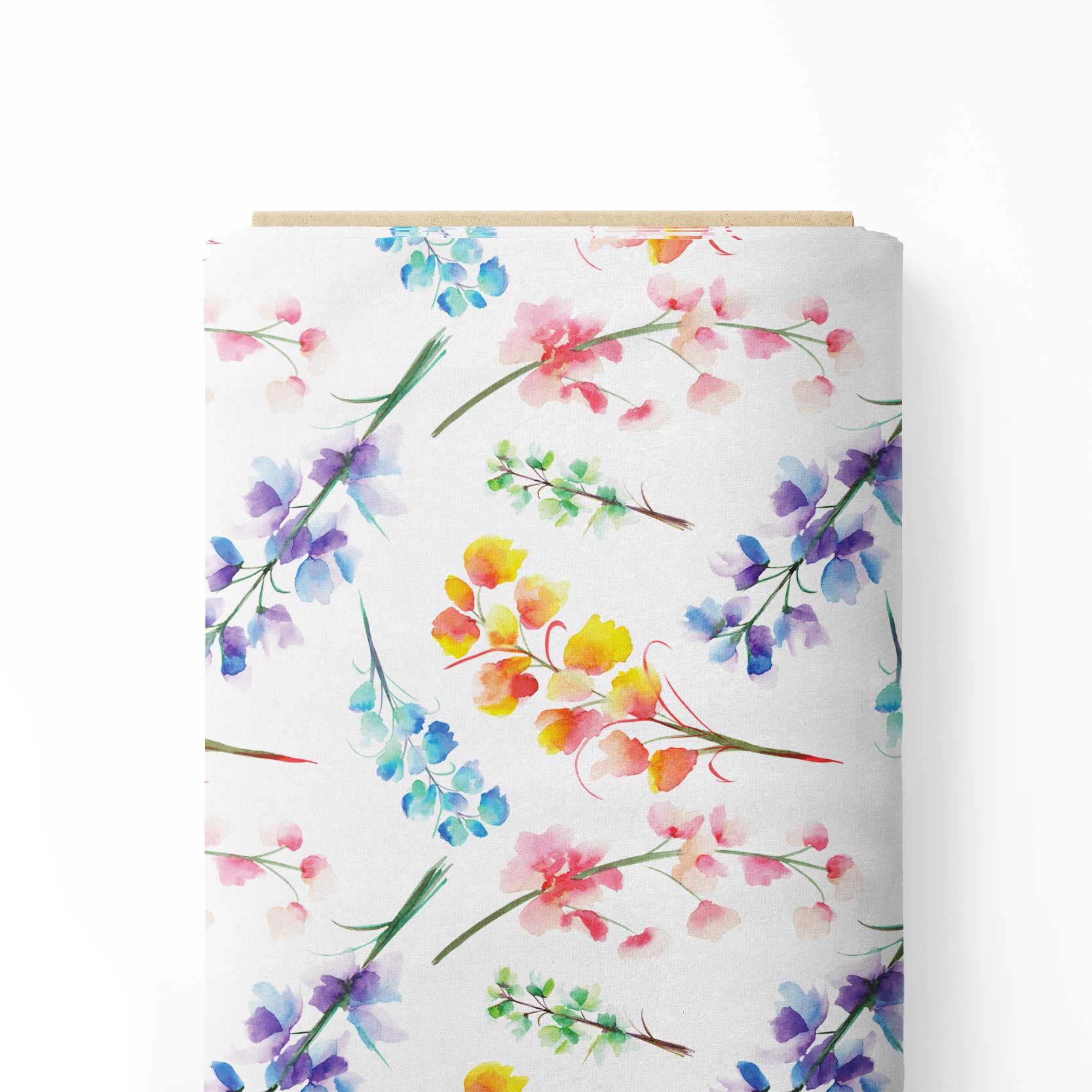 New flowers with water color touch Print Fabric