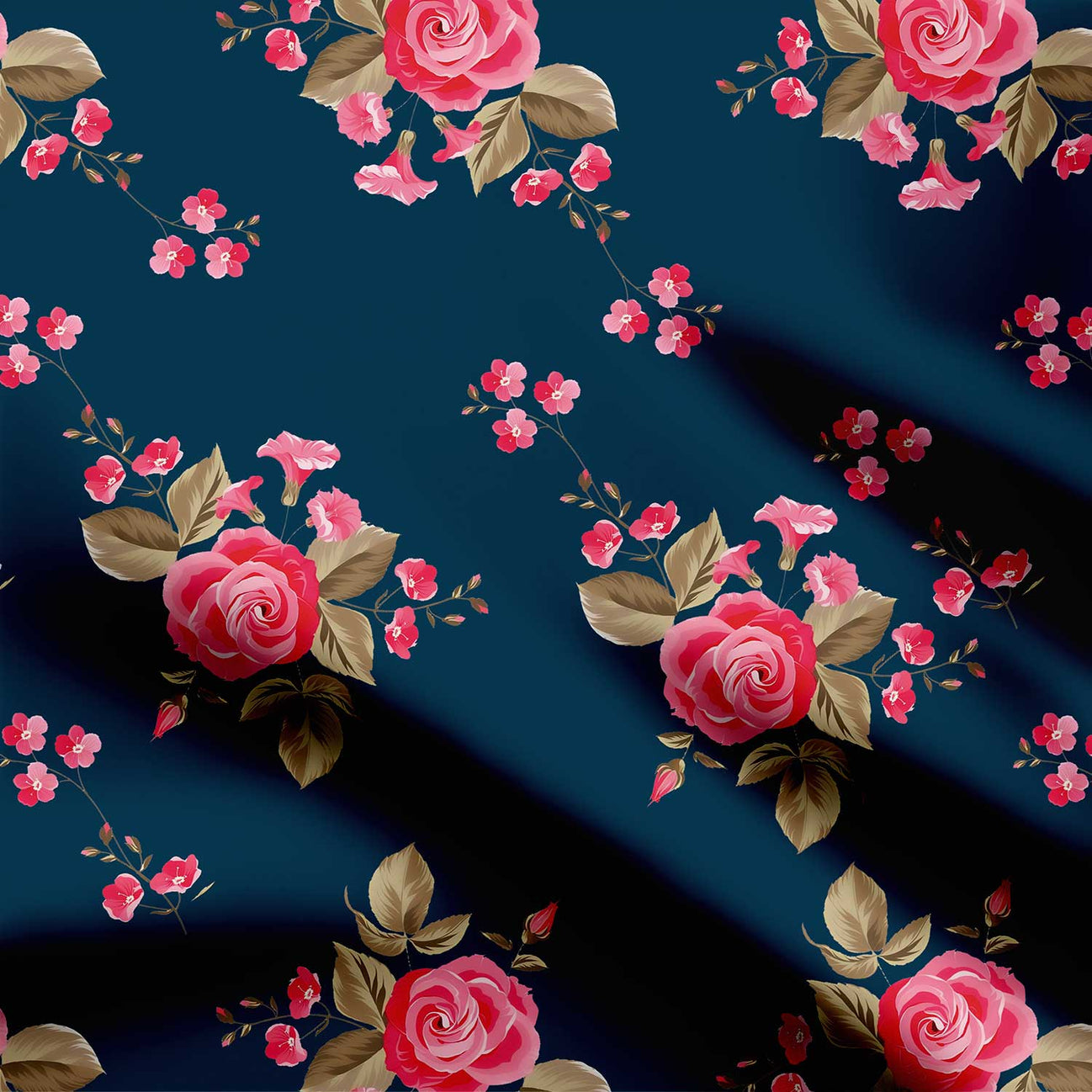 Ժամանակակից Mini Flowers Print Fabric