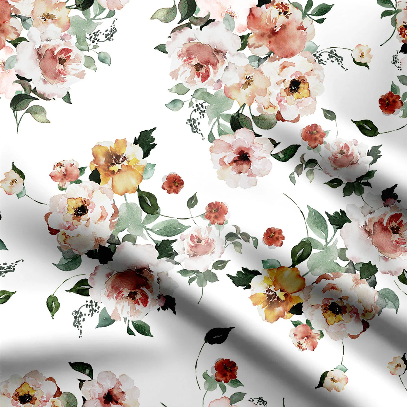 January Blooms Print Fabric