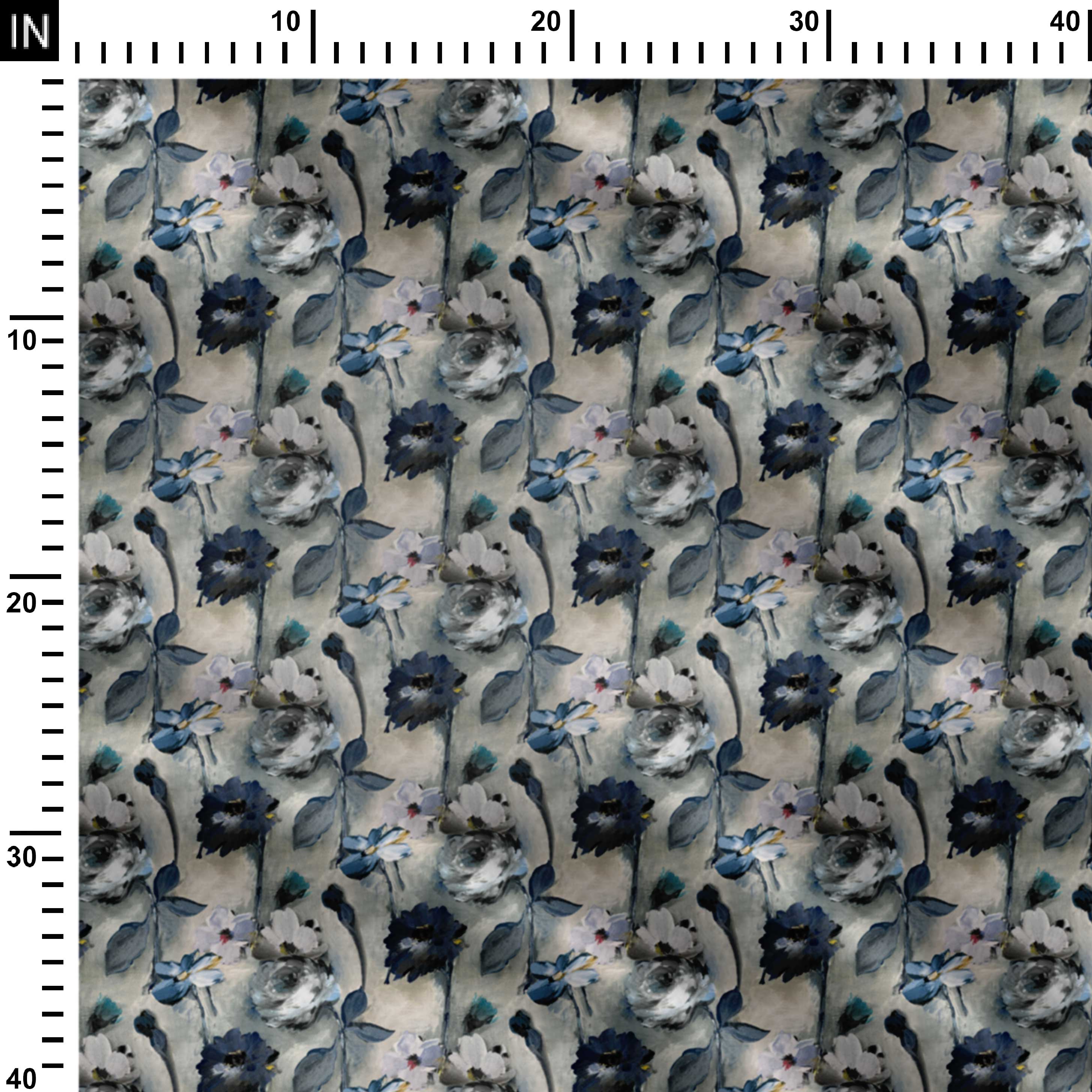 Blue Isotoma Print Fabric