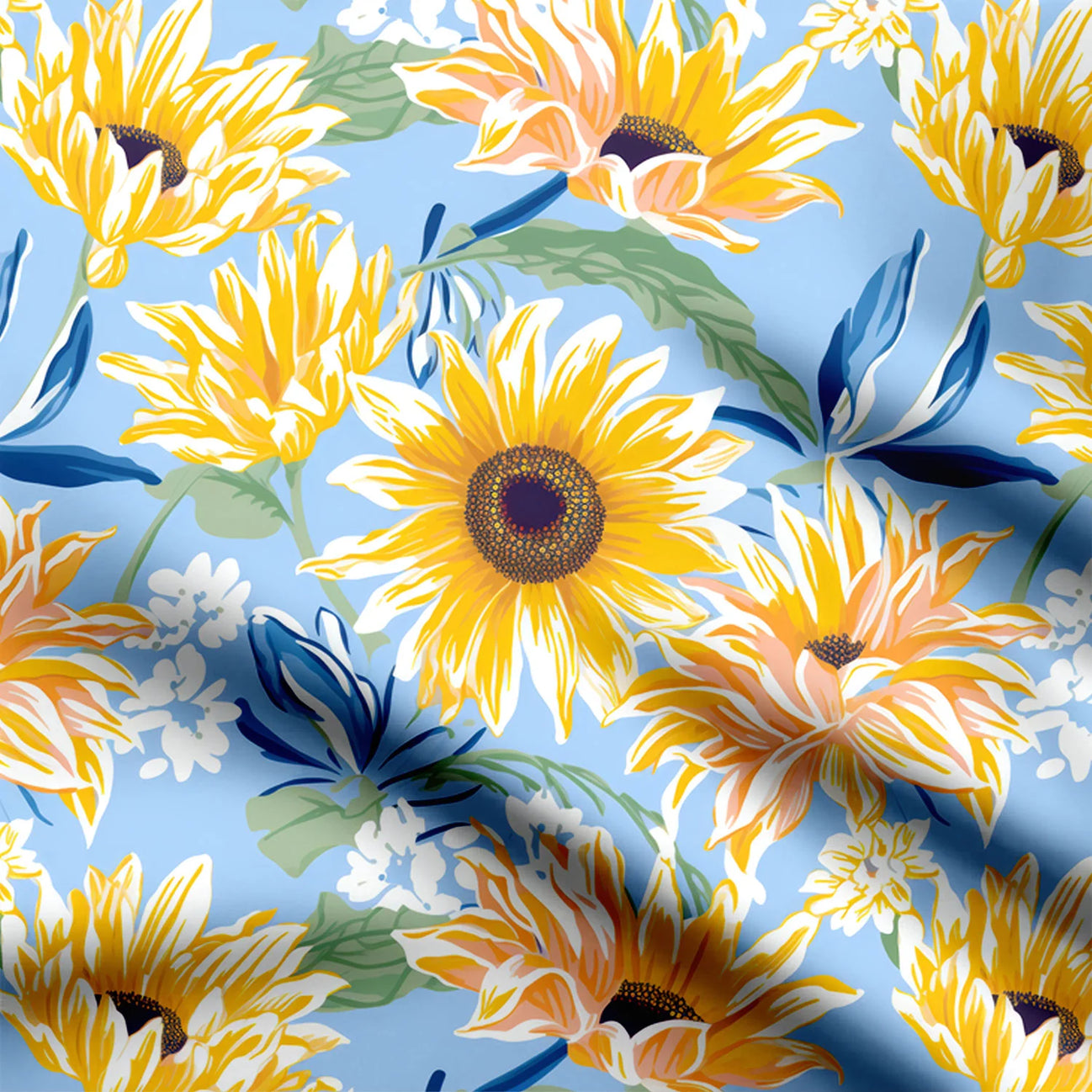 Sunflower Field Print Fabric