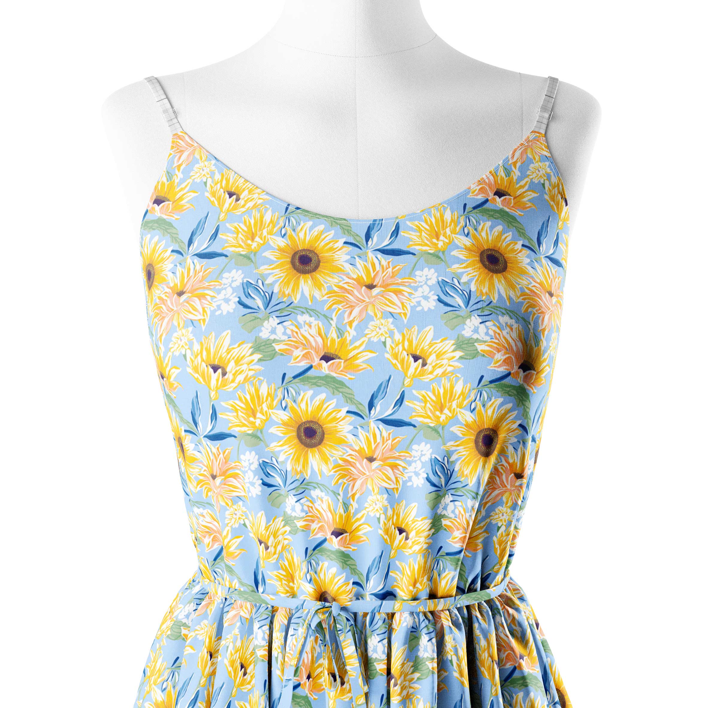 सूरजमुखी फ़ील्ड प्रिंट फ़ैब्रिक