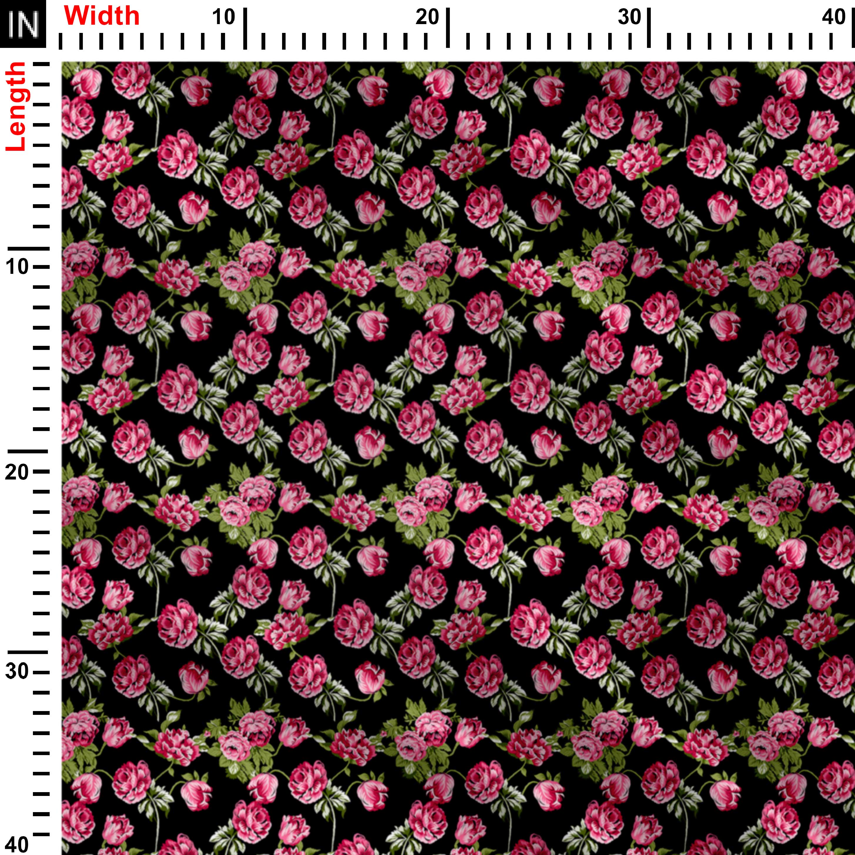Rosy Noir Print Fabric
