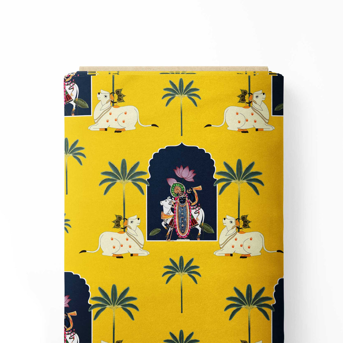 Serene Cow Harmony Print Fabric